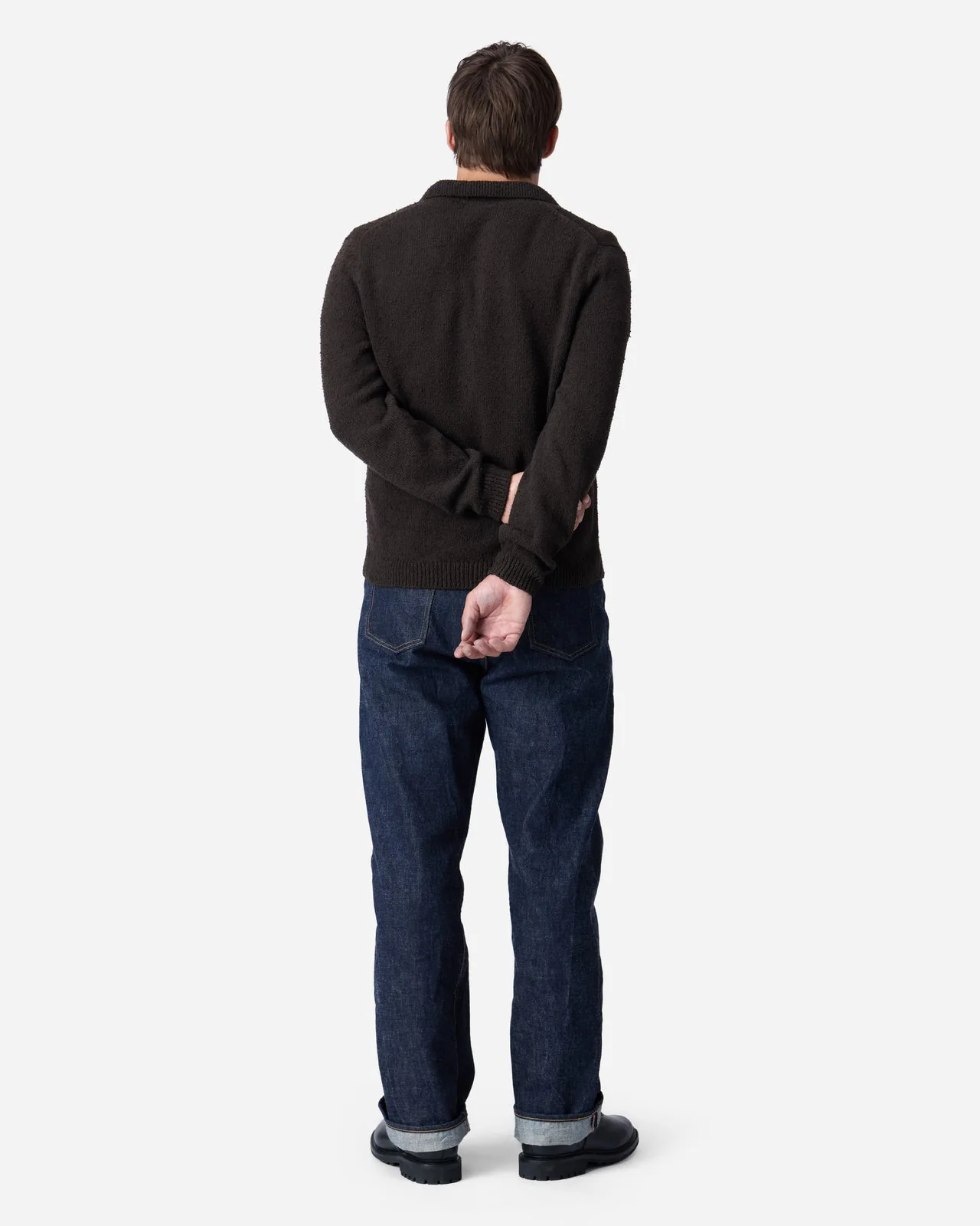 3sixteen Long Sleeve Knit Polo - Bark Boucle - Image 4
