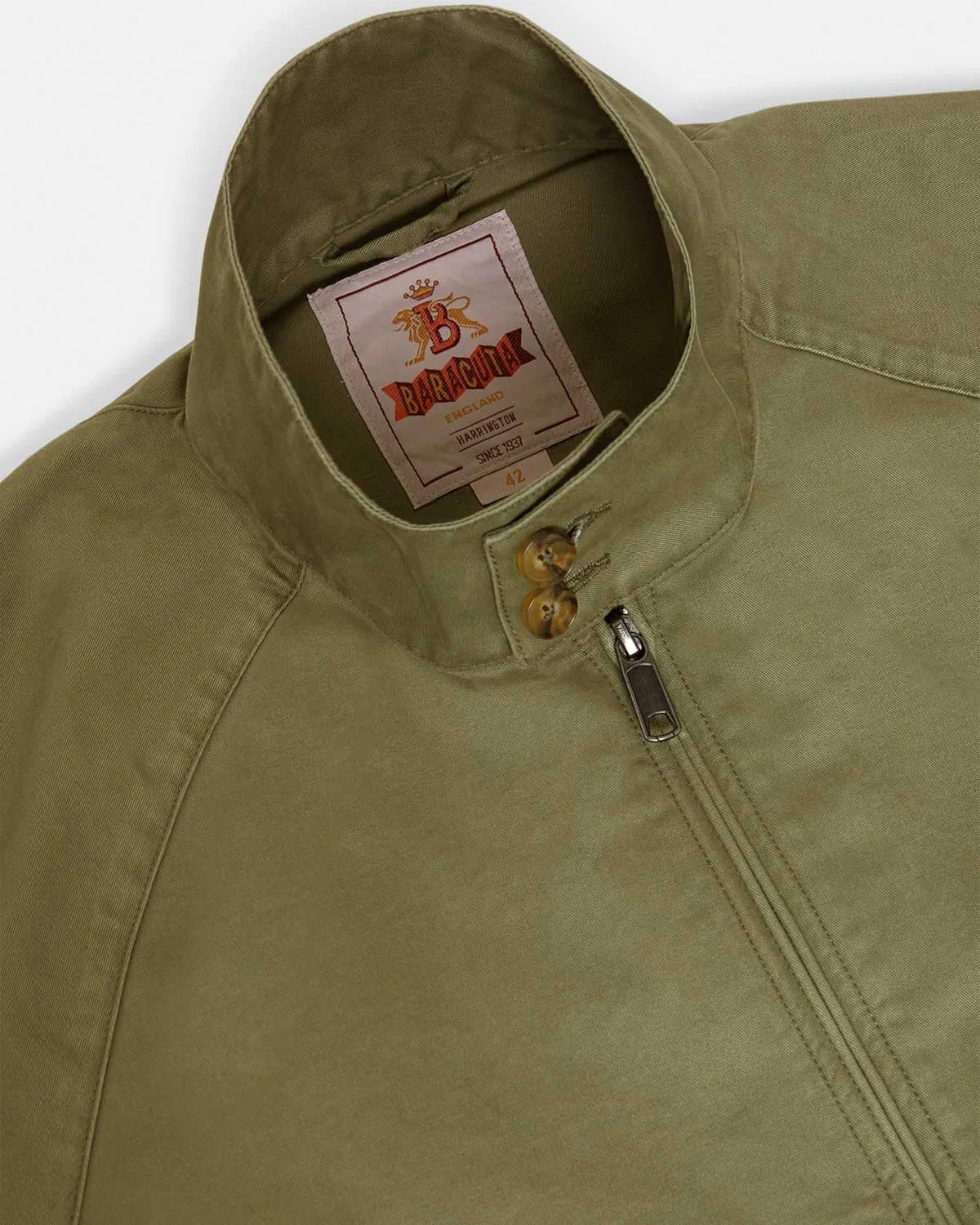 Baracuta G9 Twill Harrington Jacket - Lichen Green - Image 9