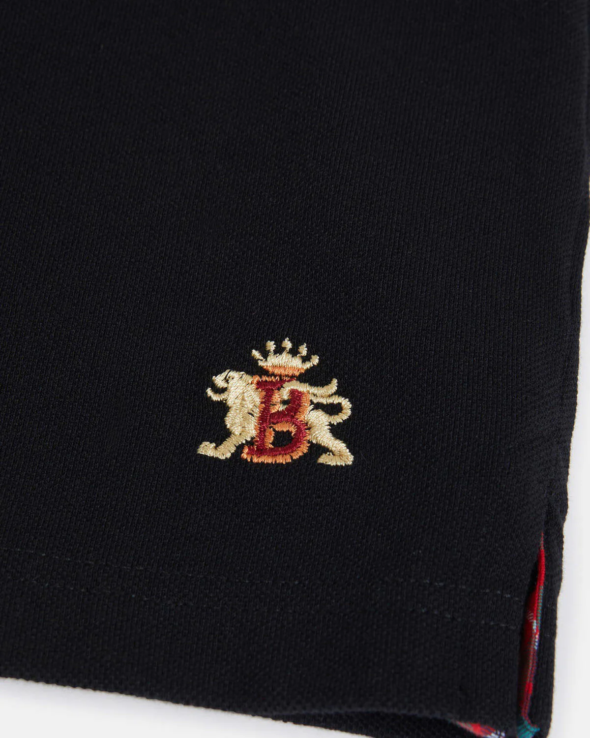 Baracuta Tartan Placket Polo Shirt - Black - Image 7