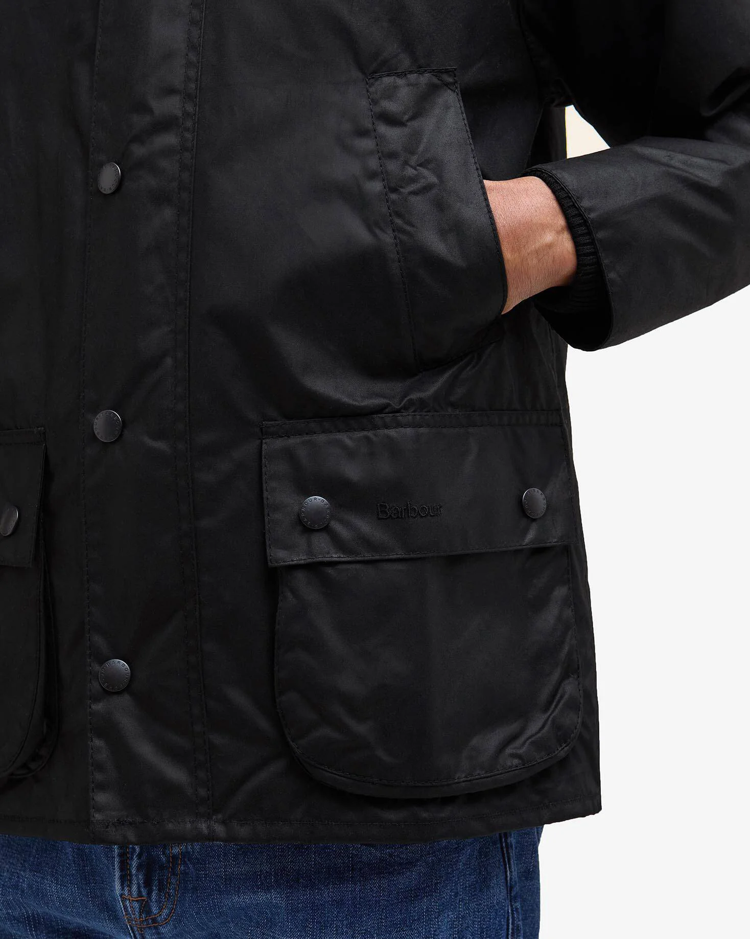 Barbour Heritage BedaleĀ® Waxed Jacket - Black - Image 3