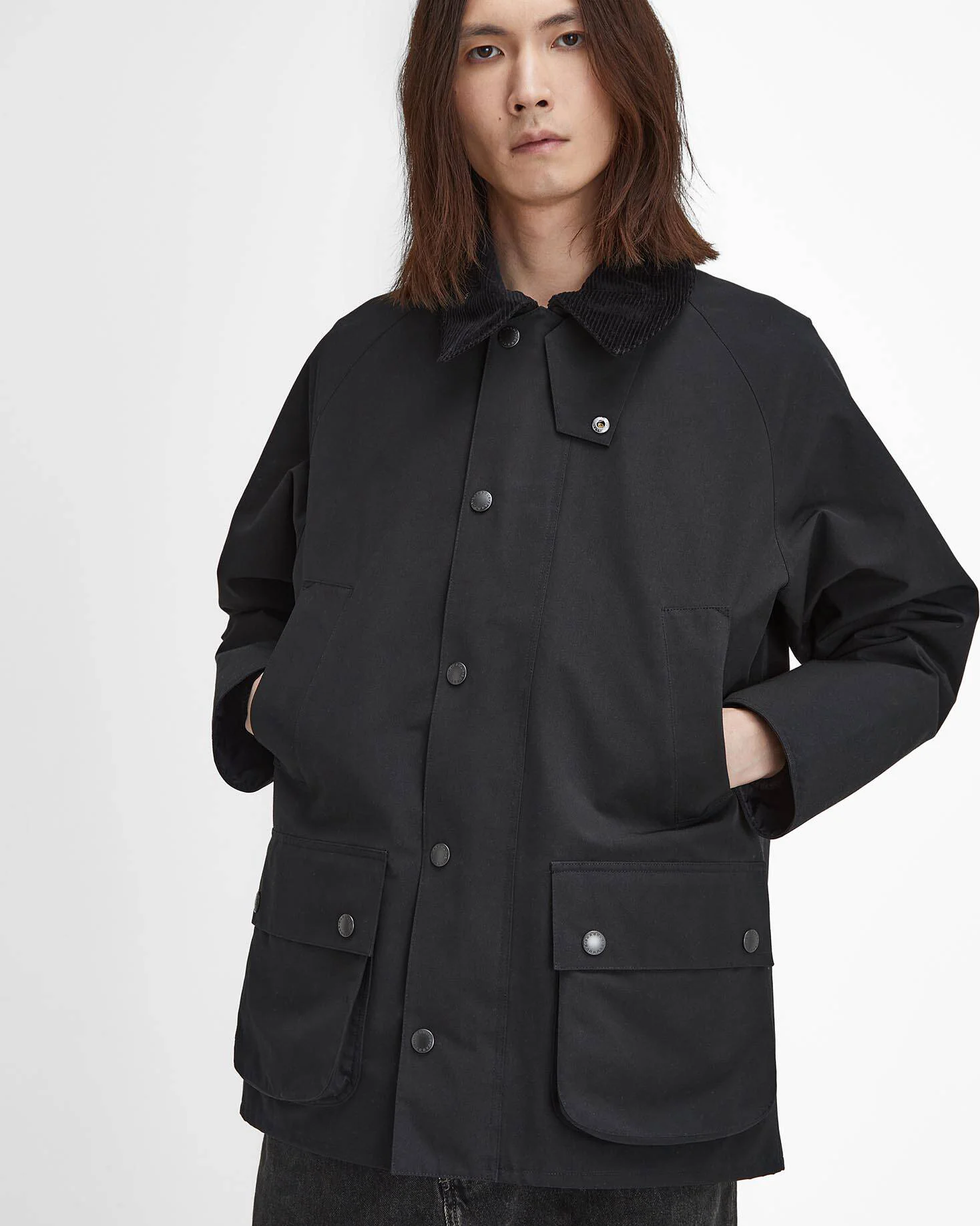 Barbour Heritage Classic Bedale Showerproof Jacket - Black - Image 2
