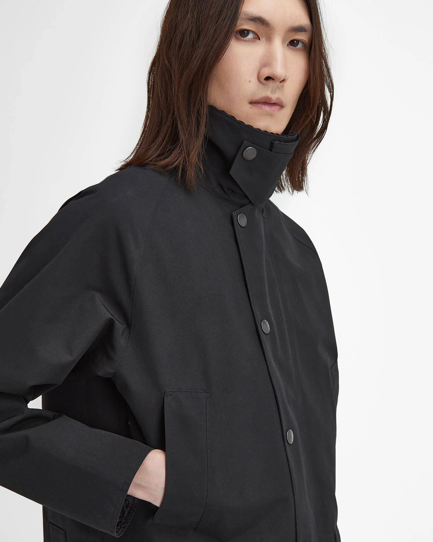 Barbour Heritage Classic Bedale Showerproof Jacket - Black - Image 3