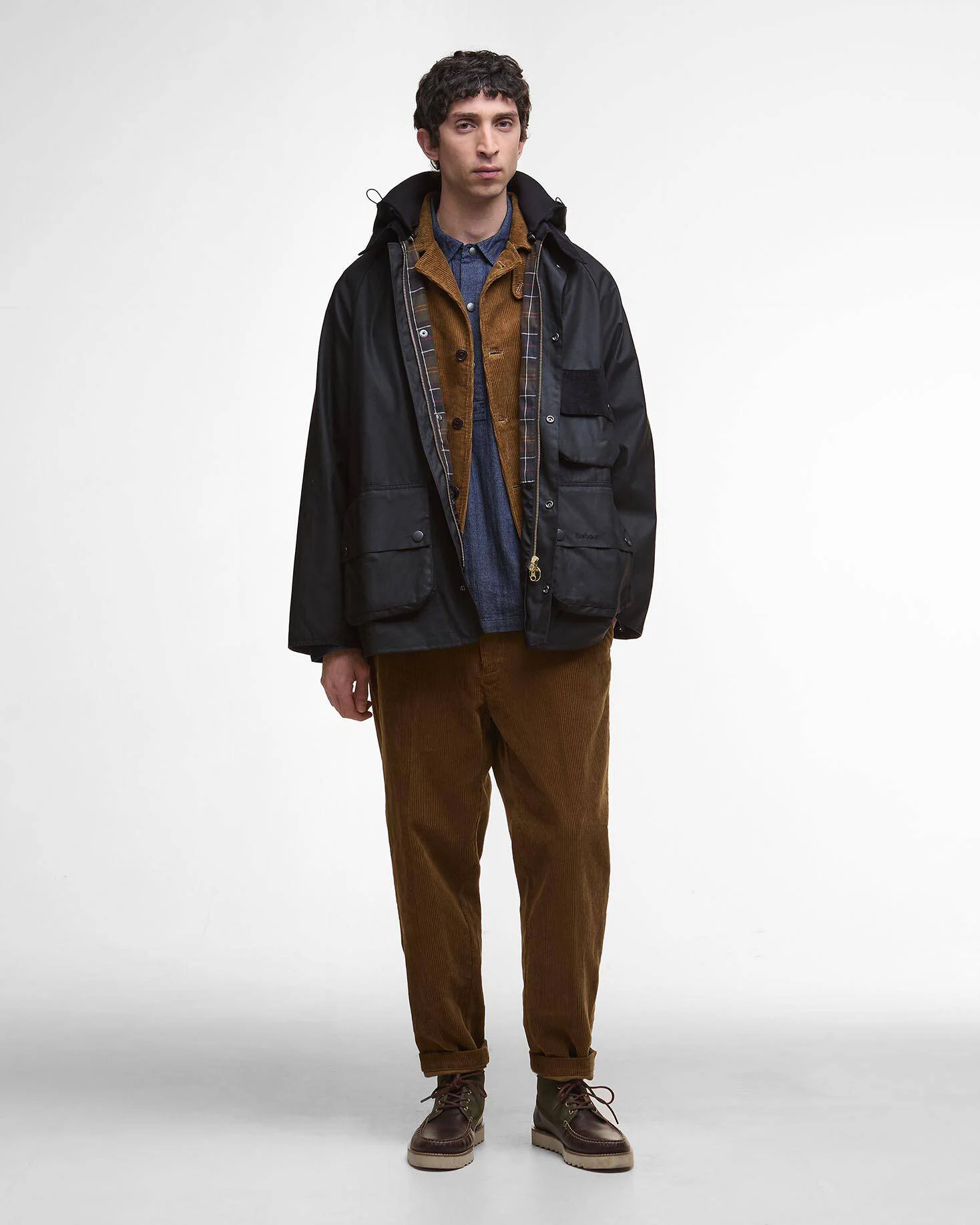 Barbour Heritage Modified Solway Wax Jacket - Black - Image 3