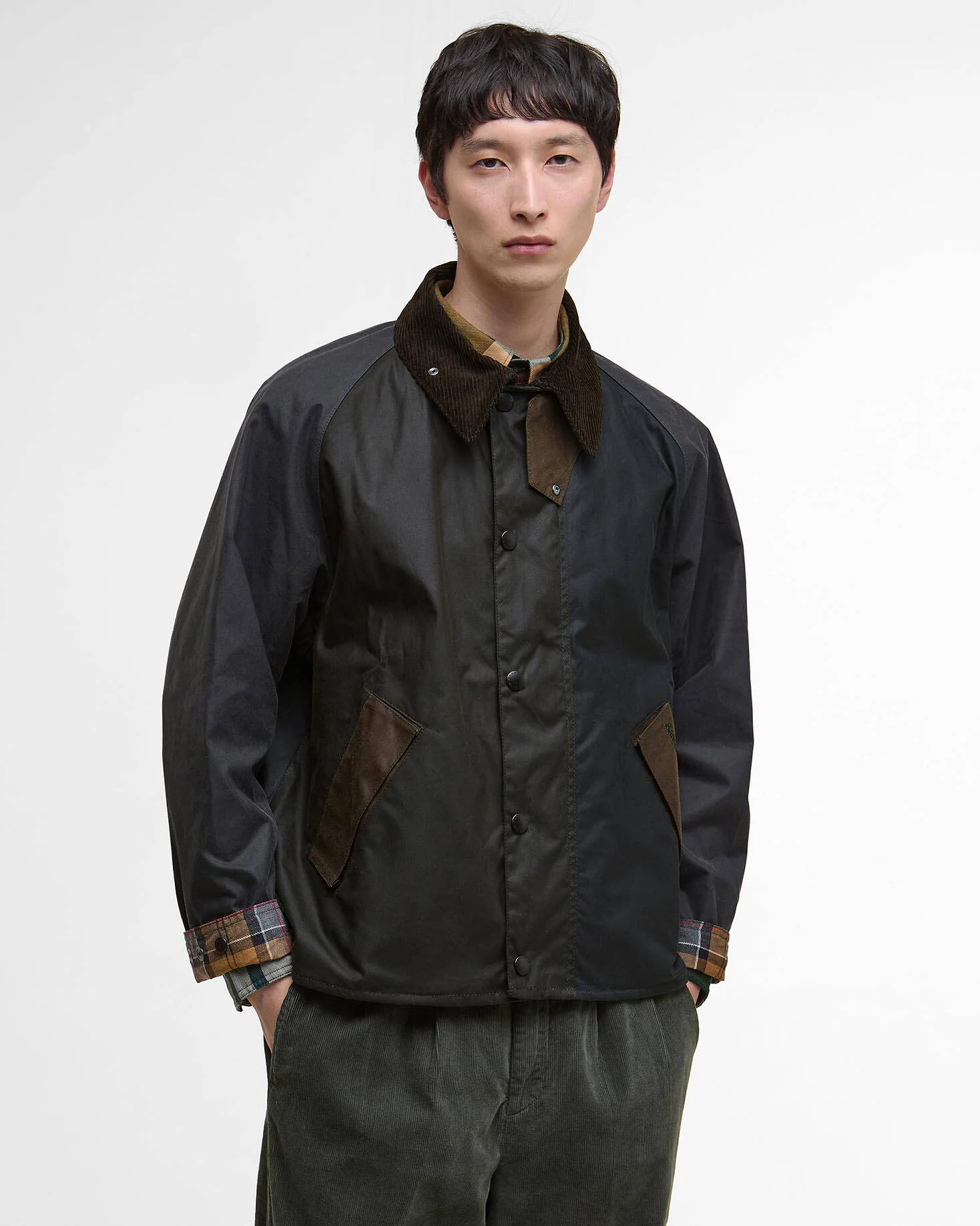 Barbour Heritage Patchwork Transport Waxed Jacket - Sage Multi