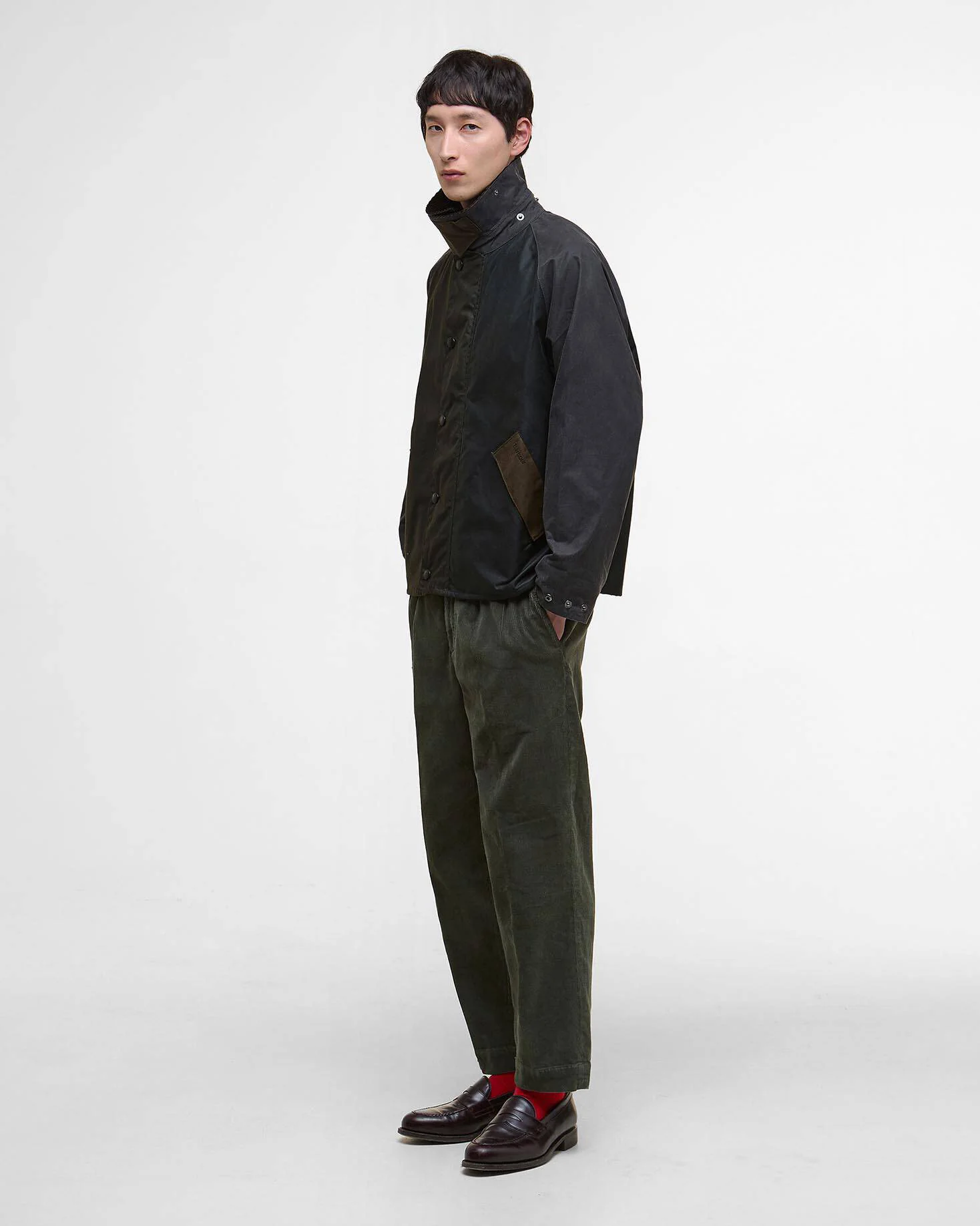 Barbour Heritage Patchwork Transport Waxed Jacket - Sage Multi - Image 3