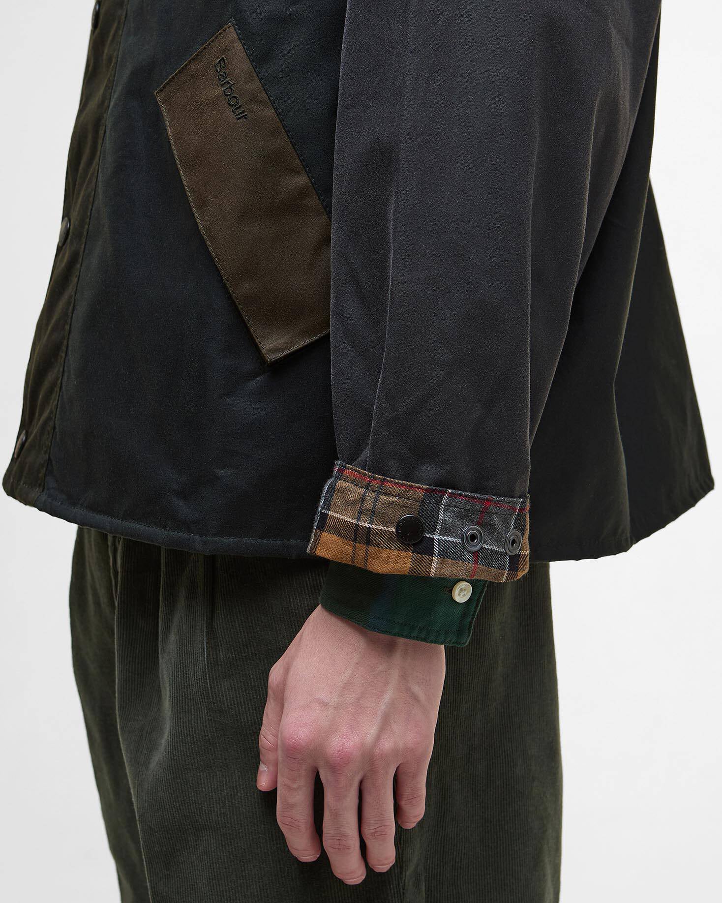Barbour Heritage Patchwork Transport Waxed Jacket - Sage Multi - Image 6