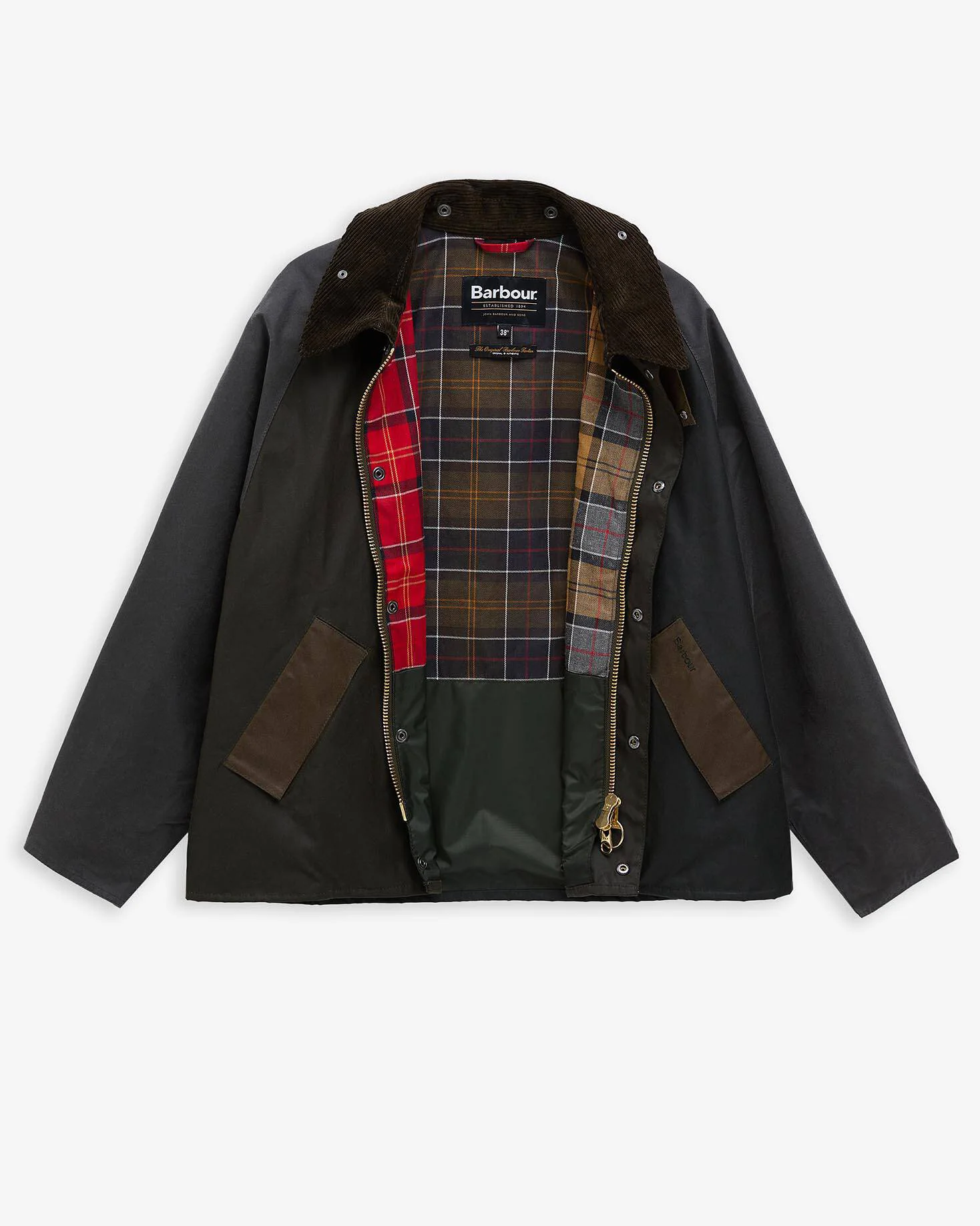 Barbour Heritage Patchwork Transport Waxed Jacket - Sage Multi - Image 9