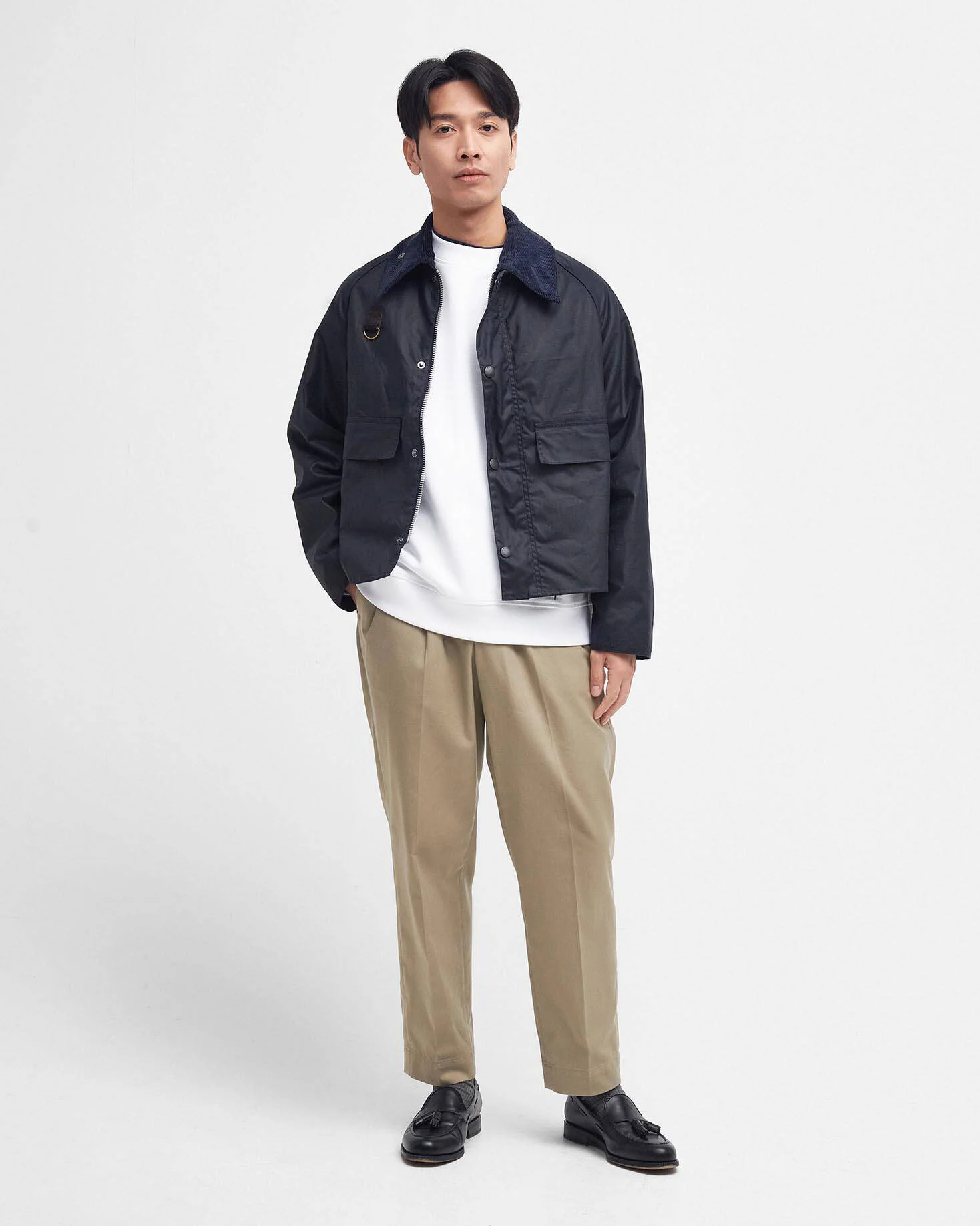 Barbour Heritage Spey Slim Waxed Jacket - Navy - Image 4