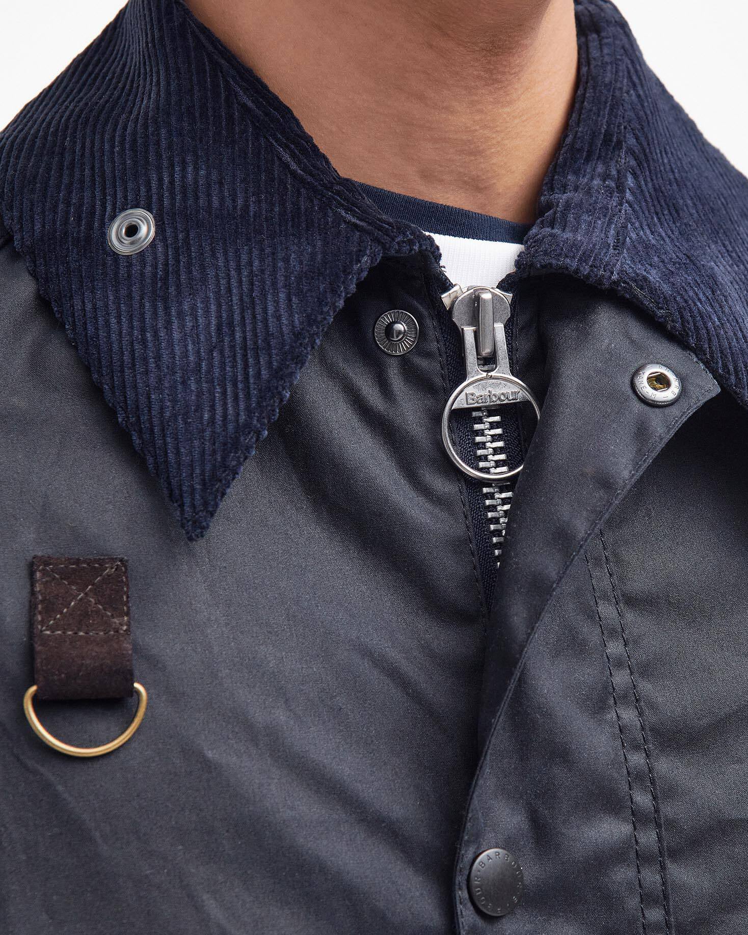 Barbour Heritage Spey Slim Waxed Jacket - Navy - Image 6