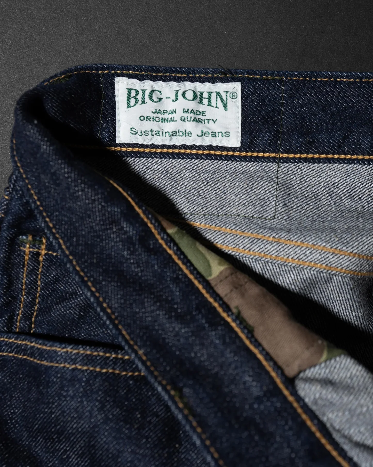 Big John Green Label M1011RC Wild Duck Yoshi Denim Wide Straight Selvedge Jeans - Indigo Onewash - Image 11