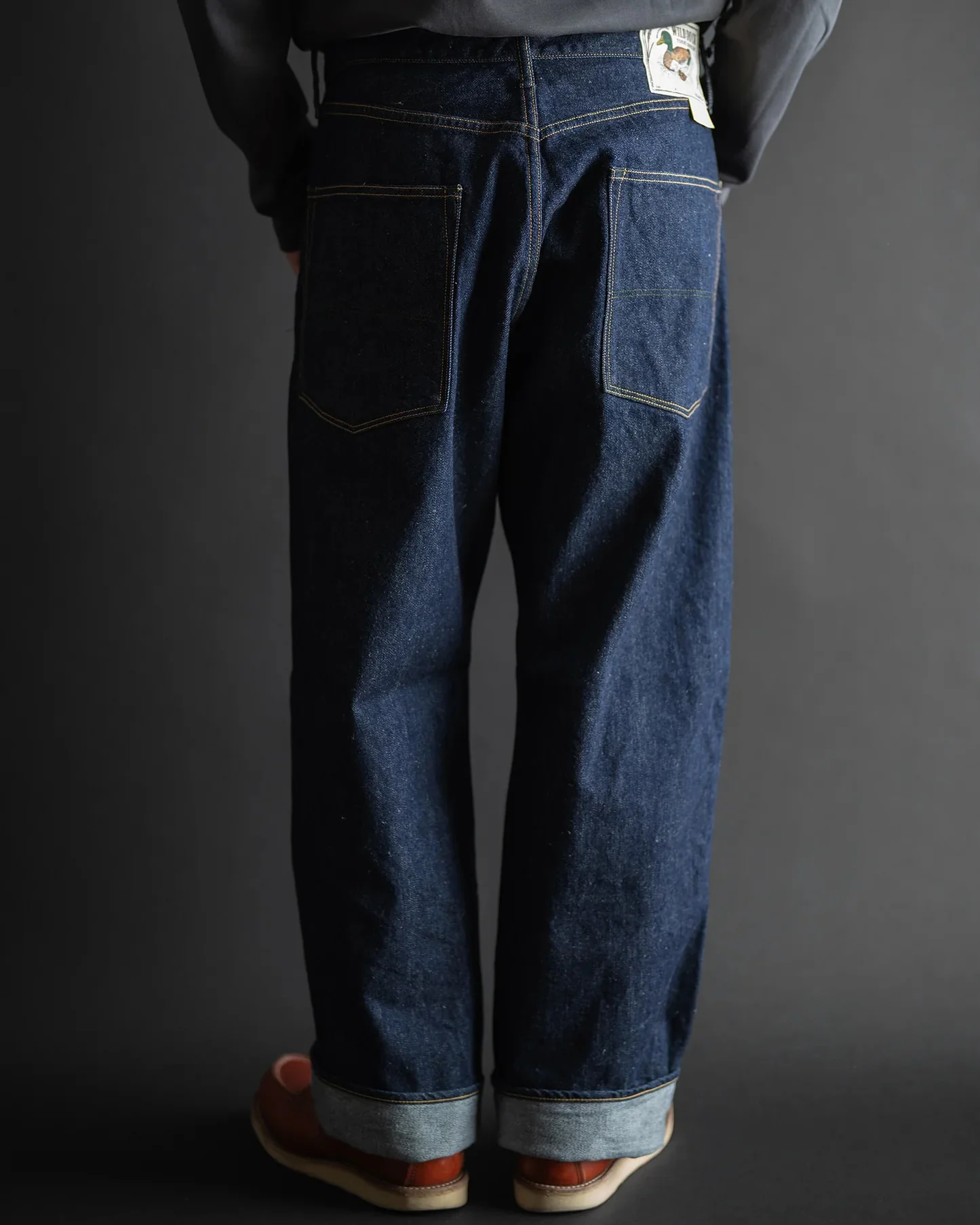 Big John Green Label M1011RC Wild Duck Yoshi Denim Wide Straight Selvedge Jeans - Indigo Onewash - Image 5