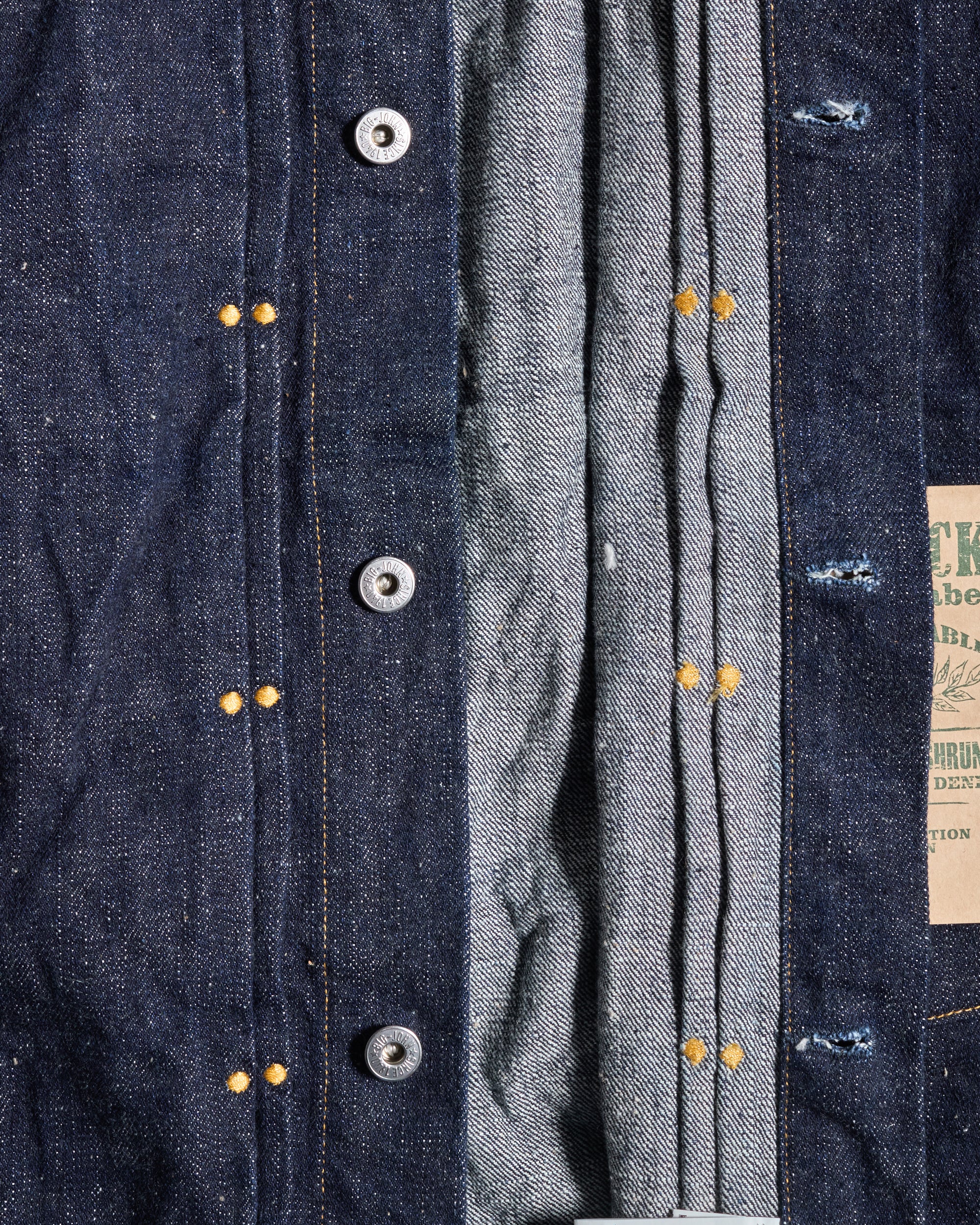 Big John Green Label M6012RC Wild Duck Selvedge Denim Jacket - Indigo Onewash - Image 3