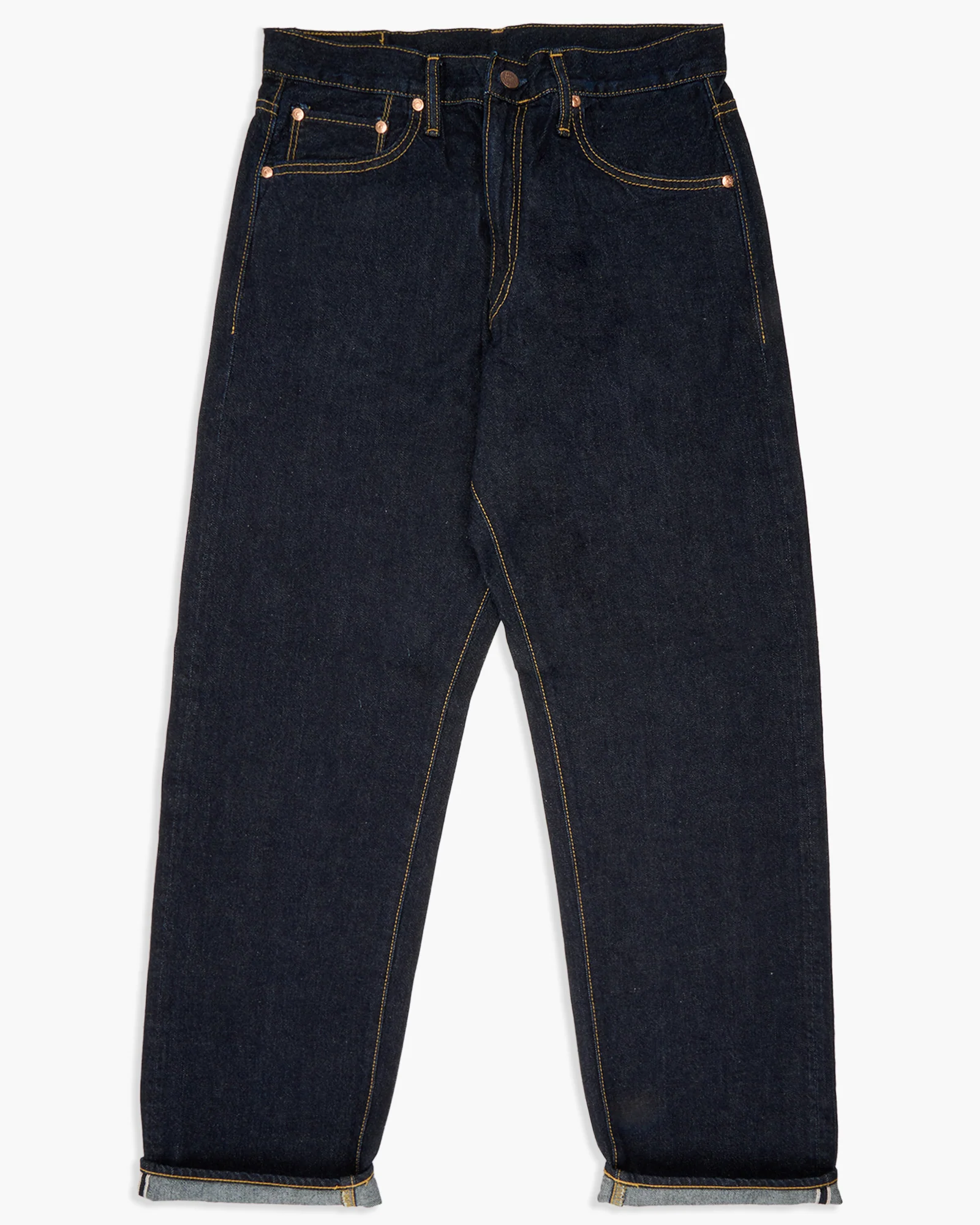 Big John M102SL Vintage 60's Classic Straight Selvedge Mens Jeans - Indigo Long Wash - Image 4