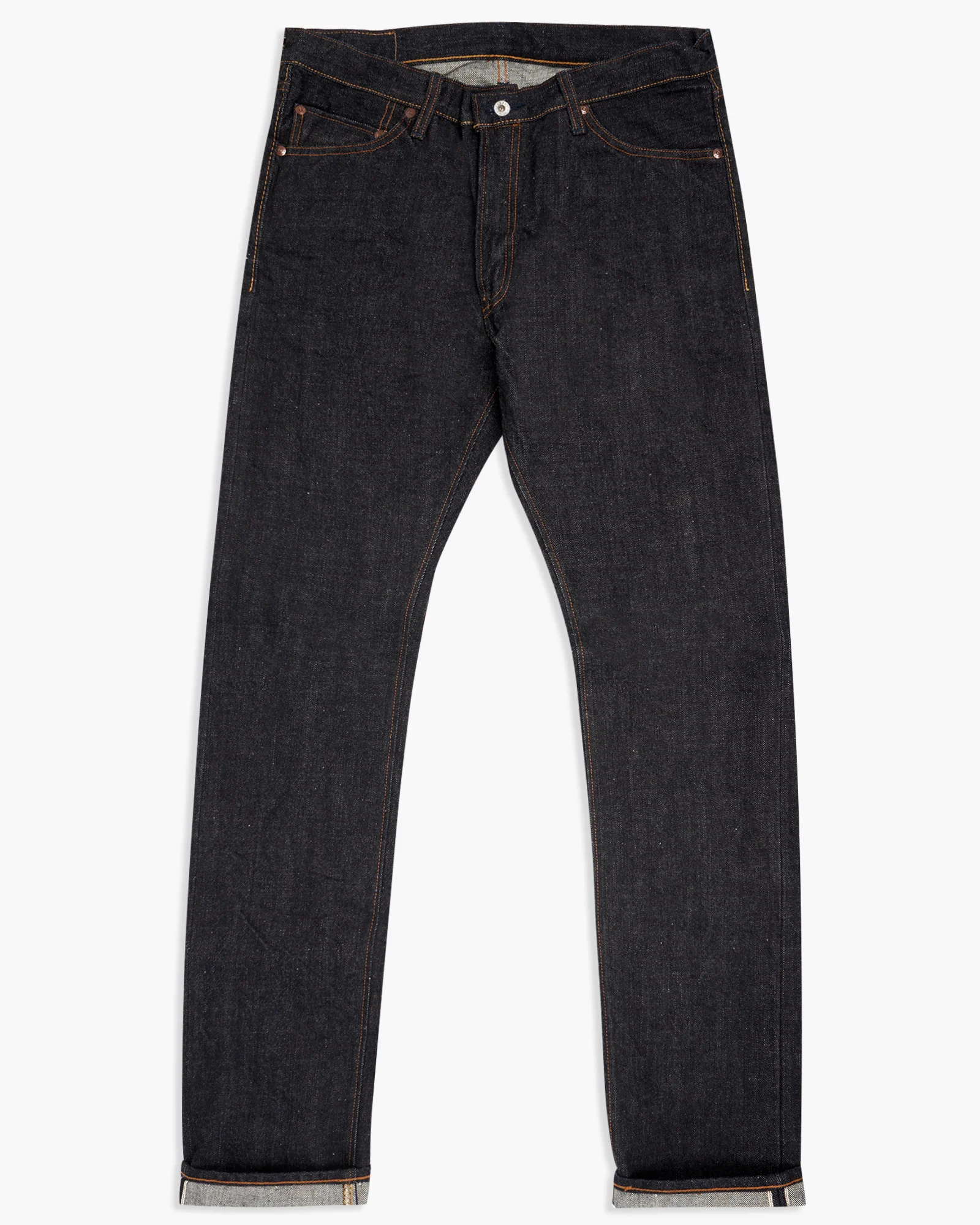 Big John M1801 17oz Heavy Gauge Slim Fit Selvedge Mens Jeans - Indigo One Wash - Image 4