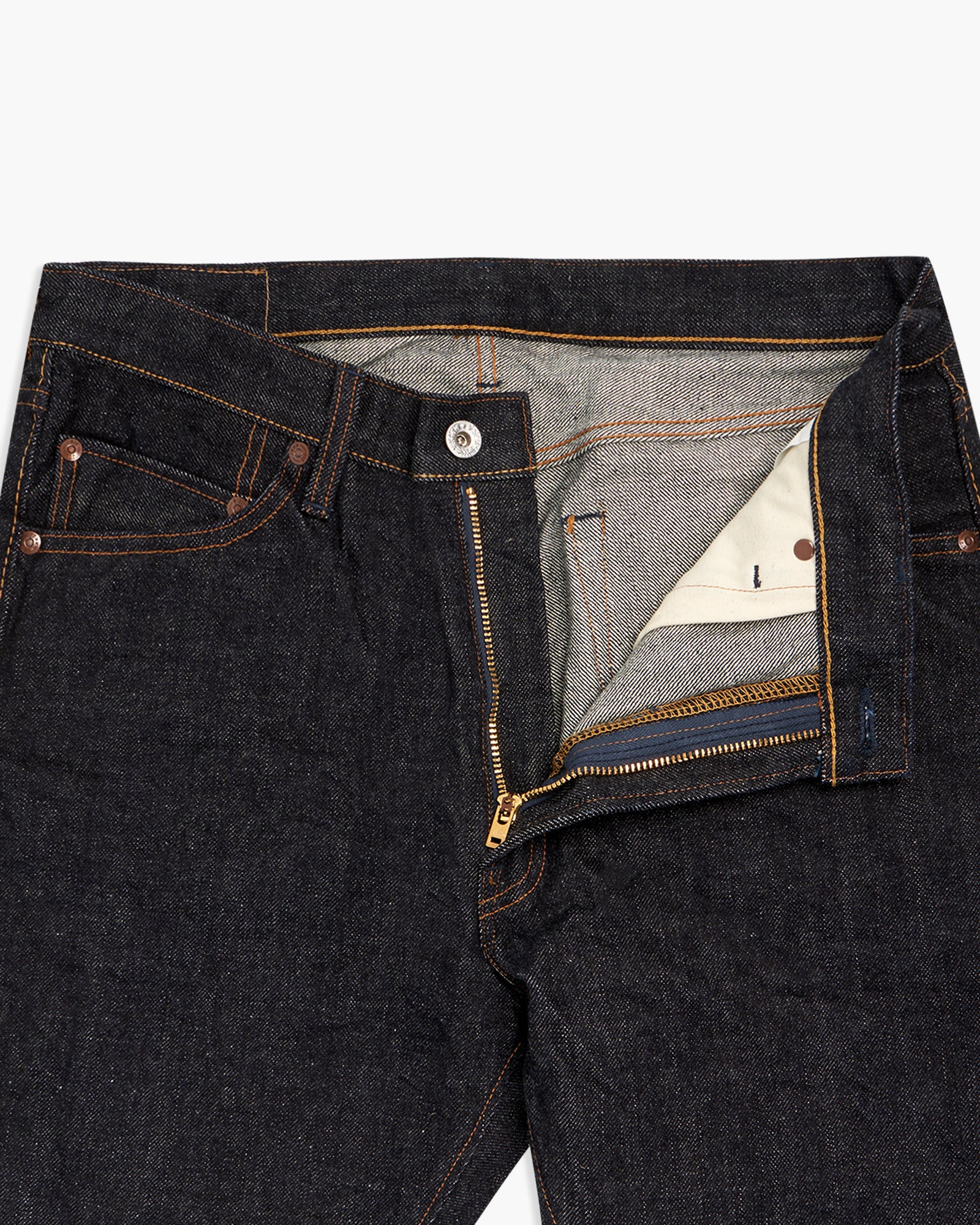 Big John M1801 17oz Heavy Gauge Slim Fit Selvedge Mens Jeans - Indigo One Wash - Image 6