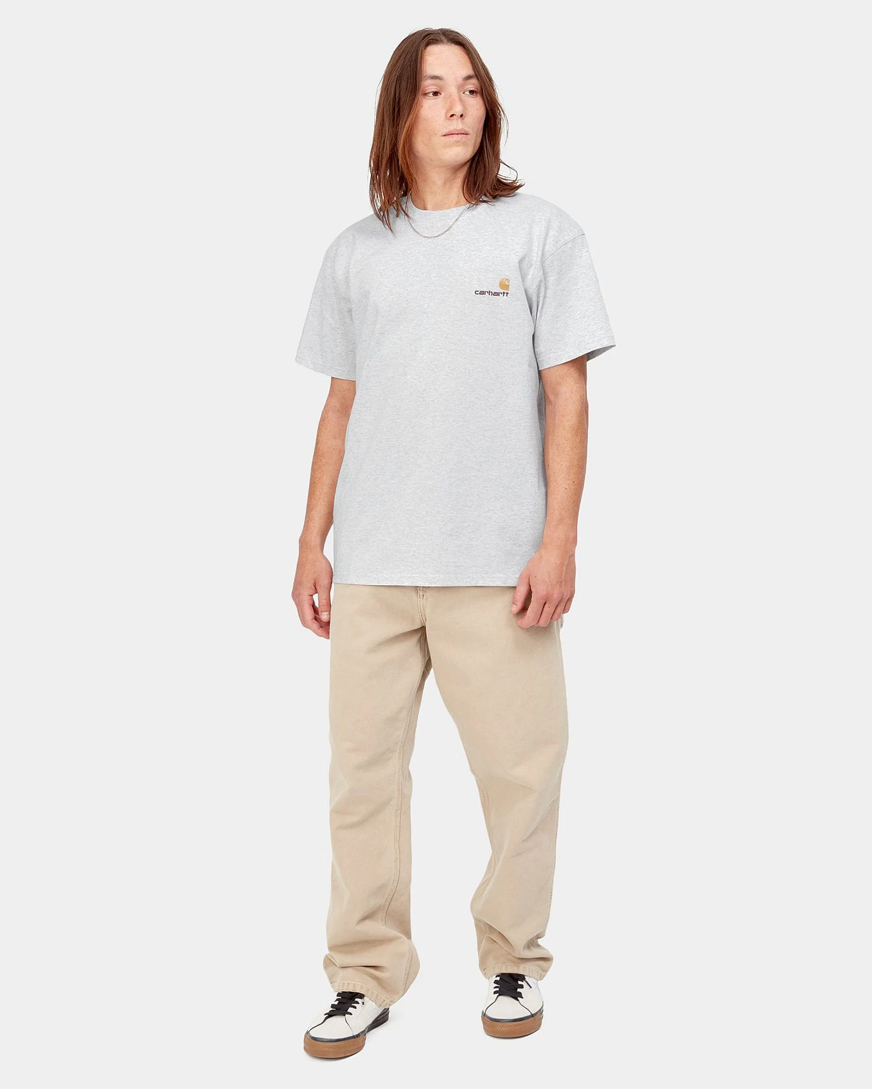 Carhartt WIP American Script Tee - Ash Heather - Image 4