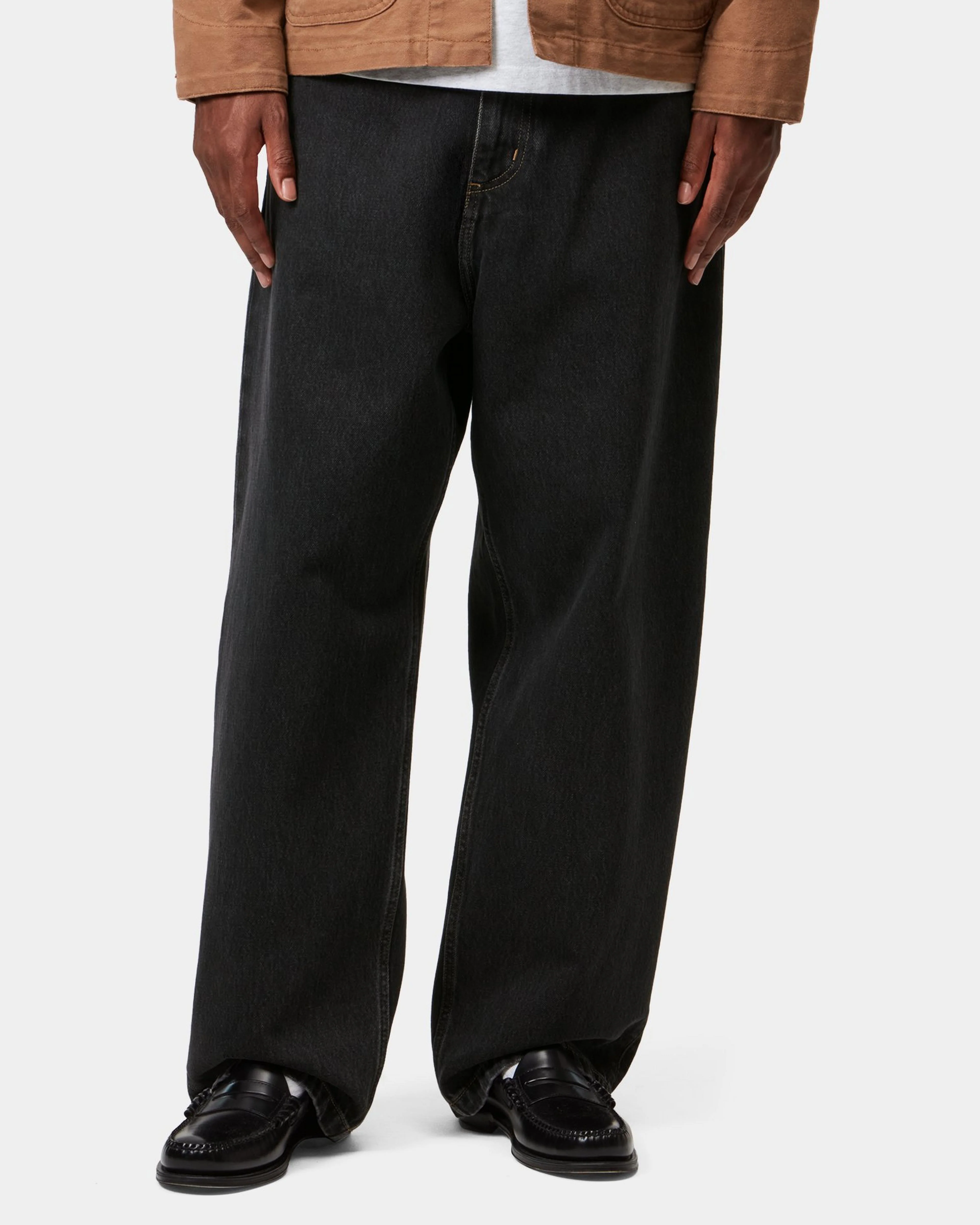 Carhartt WIP Brandon Pant Loose Straight Mens Jeans - Black Stone Washed - Image 3