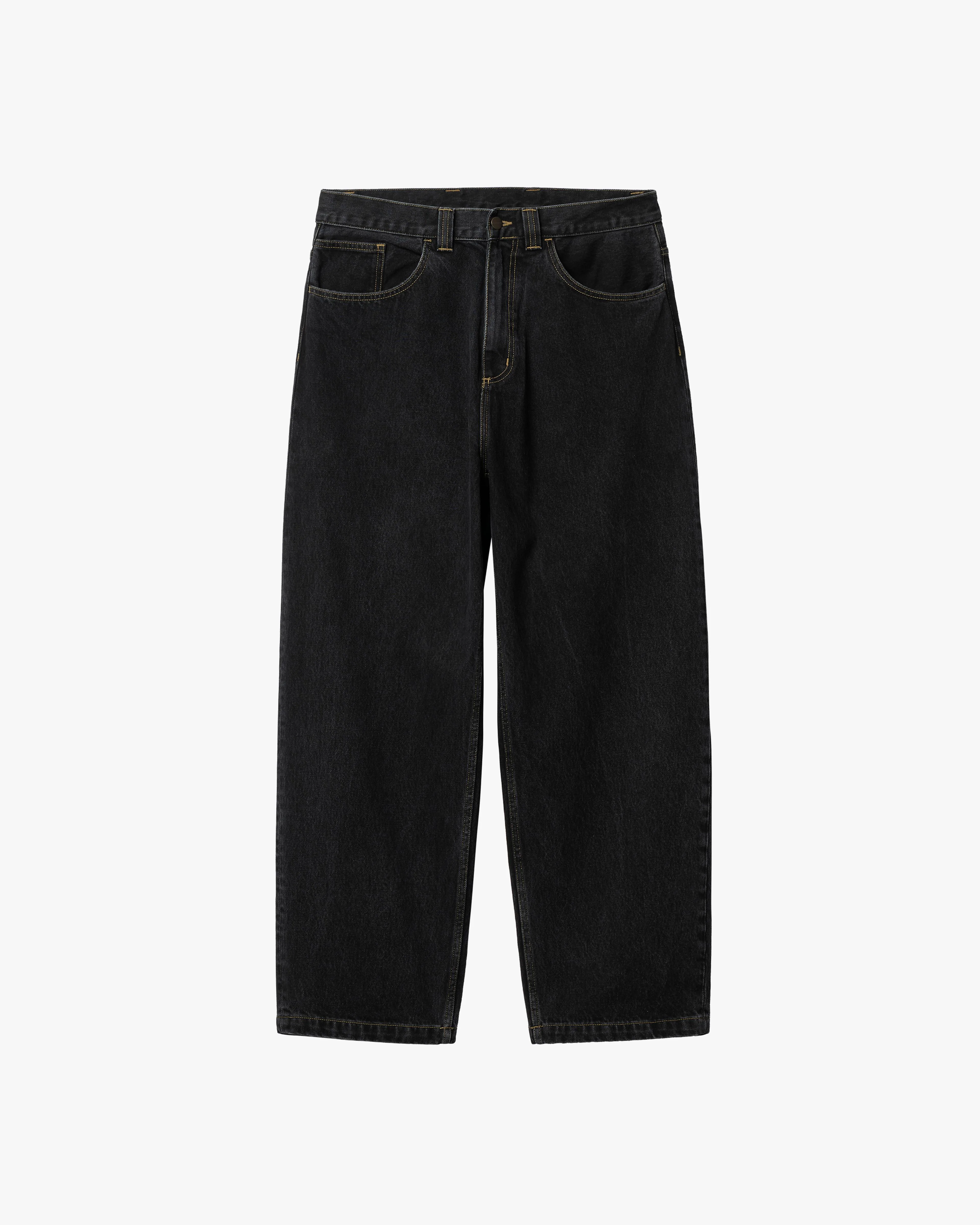 Carhartt WIP Brandon Pant Loose Straight Mens Jeans - Black Stone Washed - Image 6