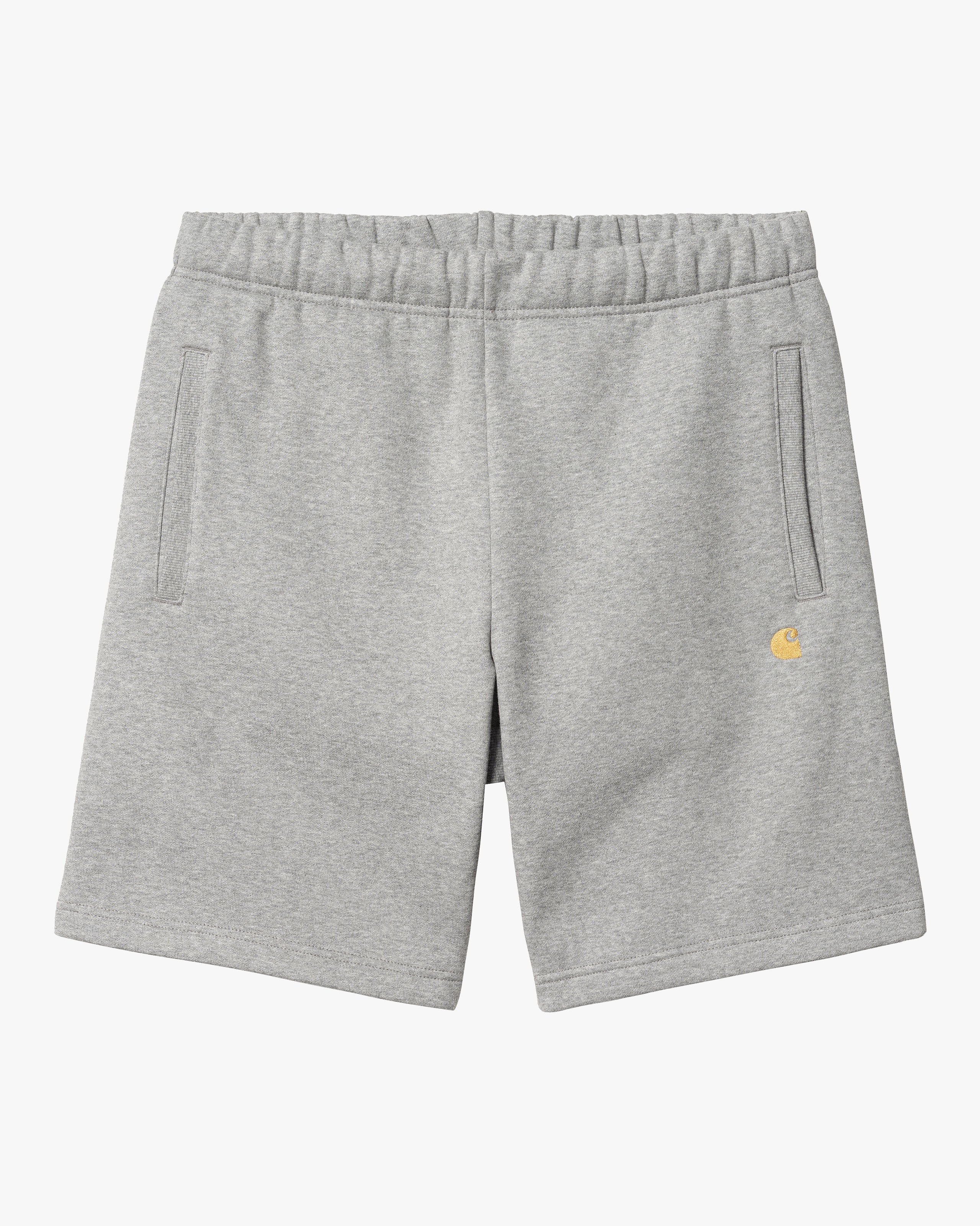 Carhartt WIP Chase Sweat Shorts - Grey Heather / Gold