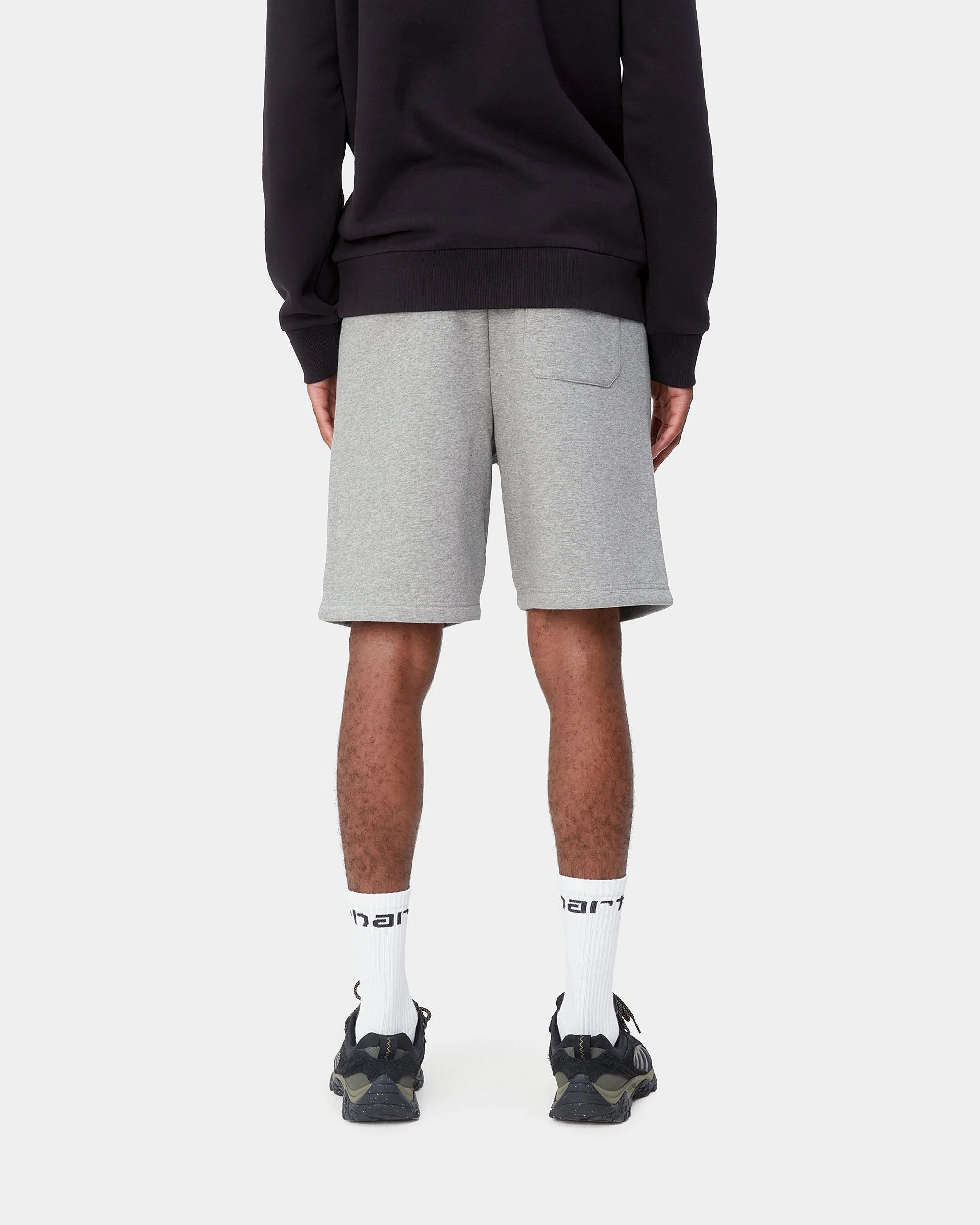 Carhartt WIP Chase Sweat Shorts - Grey Heather / Gold - Image 4
