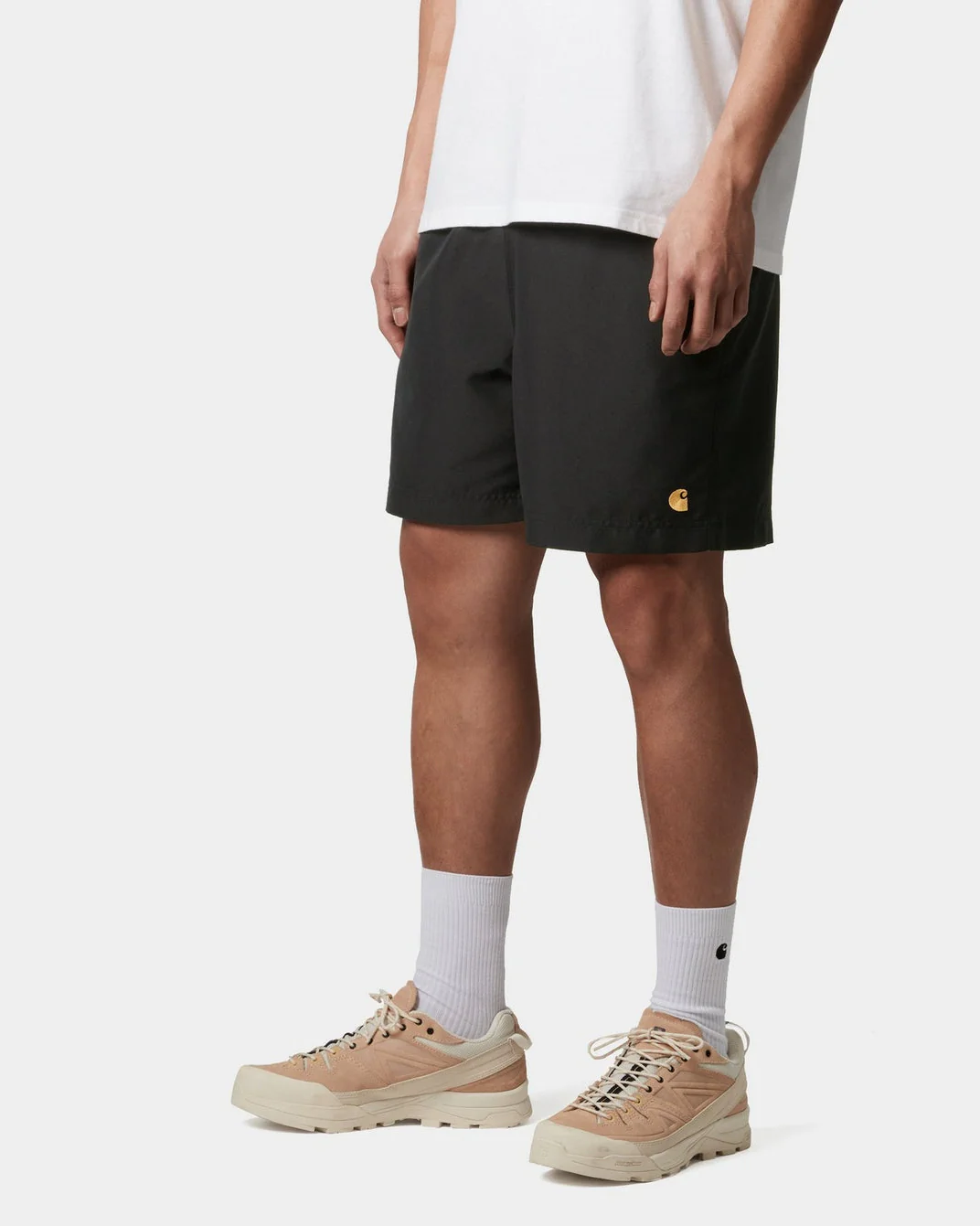 Carhartt WIP Chase Swim Trunks - Black / Gold - Image 2