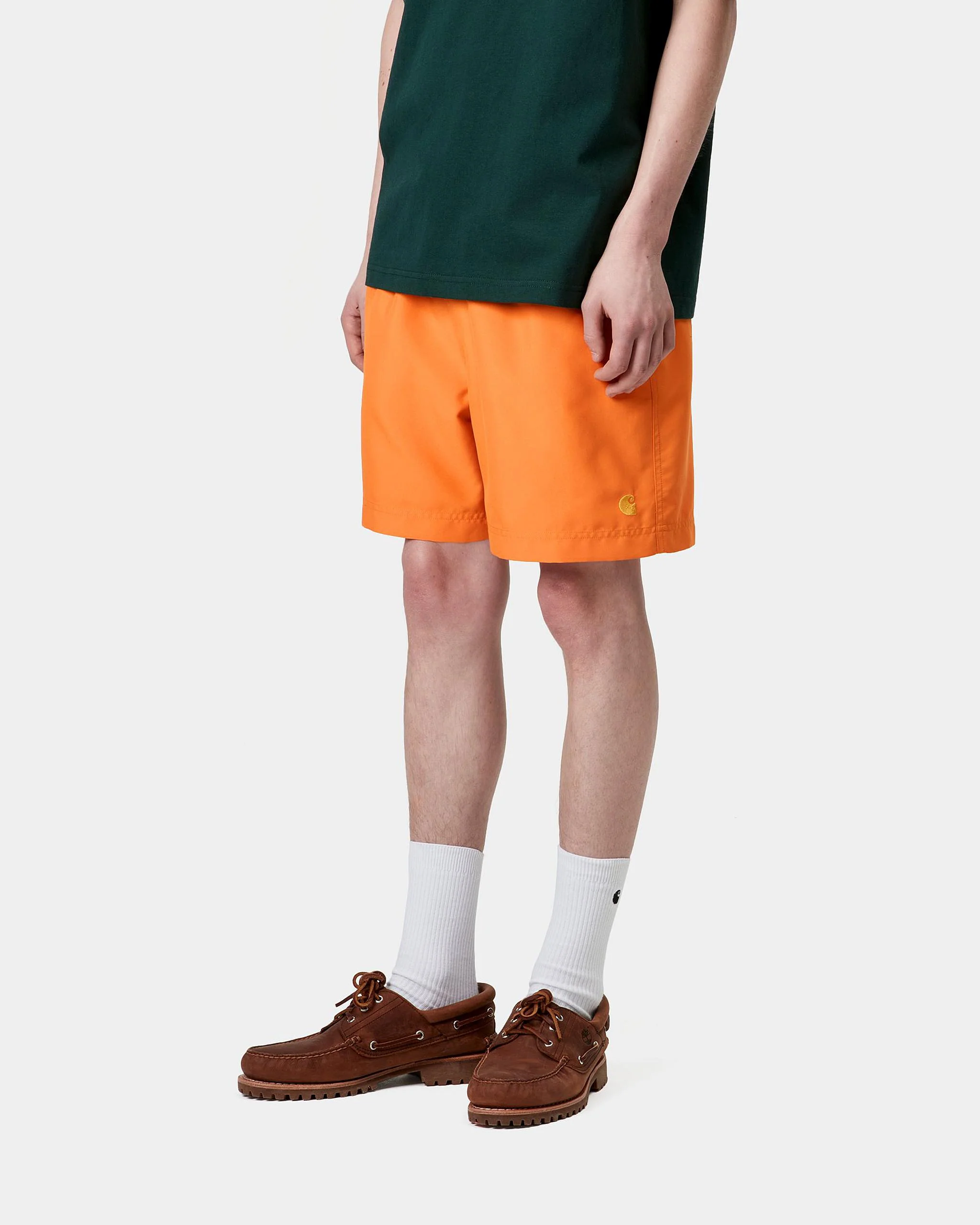 Carhartt WIP Chase Swim Trunks - Pumpkin / Gold - Image 3
