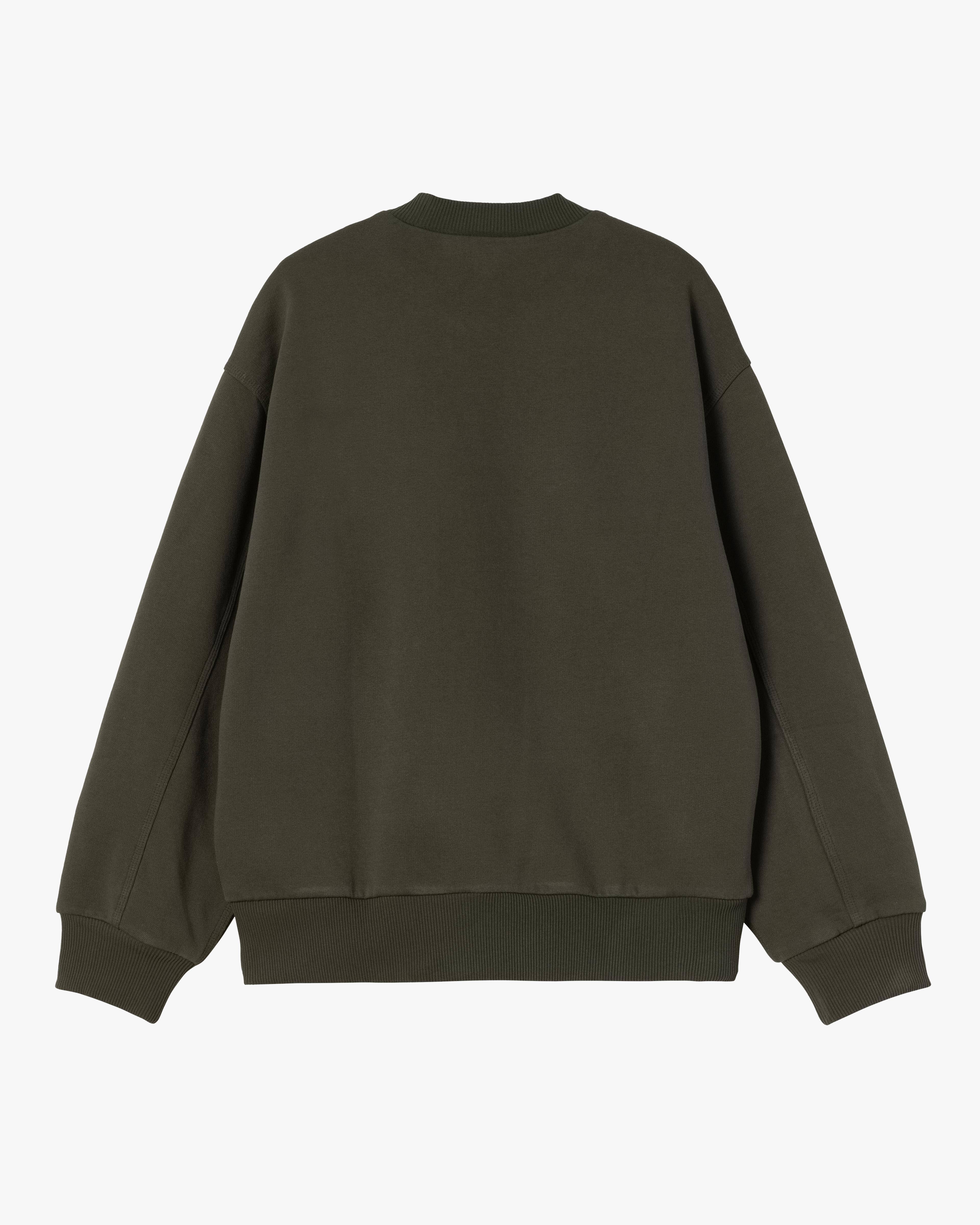 Carhartt WIP Detroit Sweat - Olive Stone Washed - Image 5