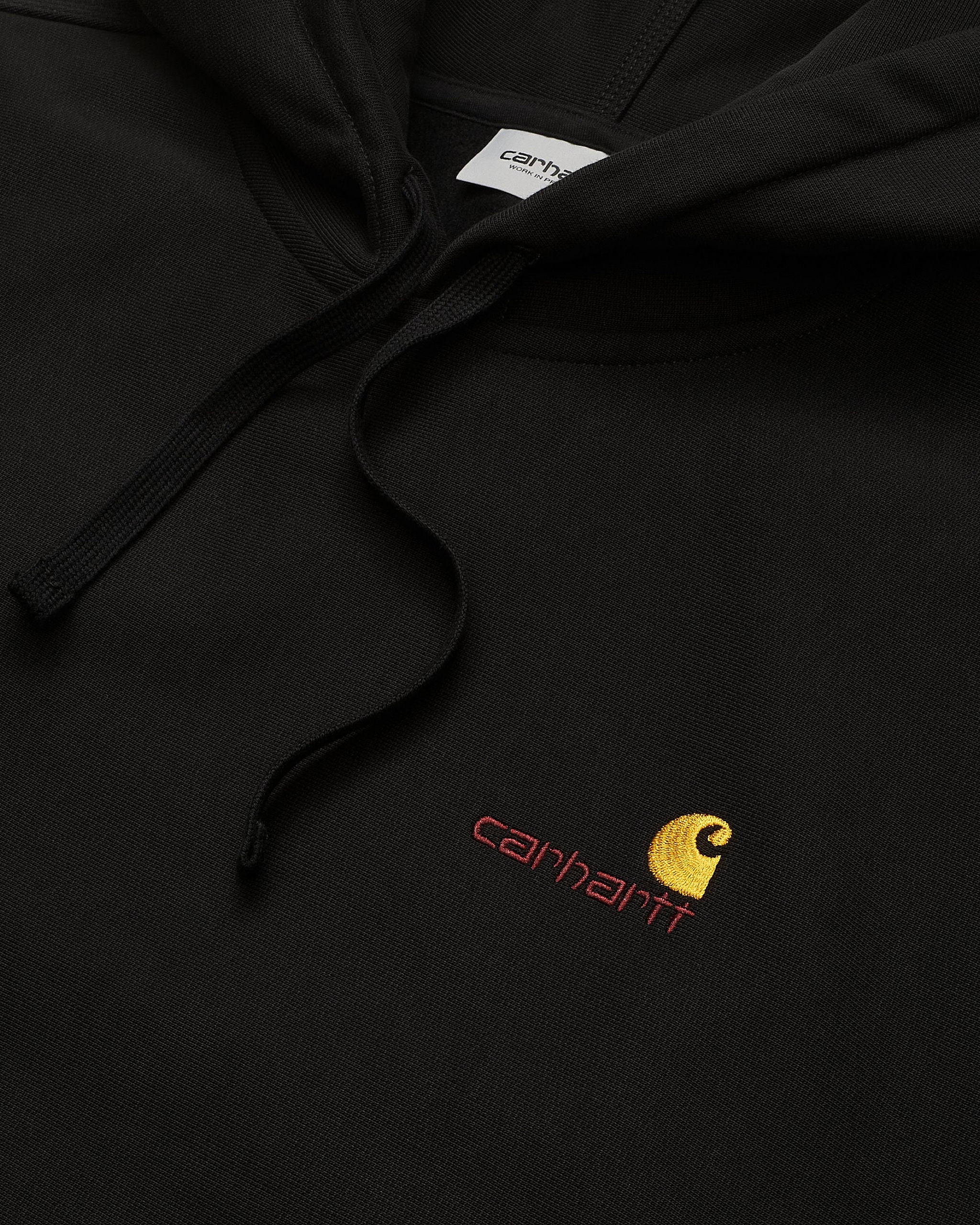 Carhartt WIP Hooded American Script Sweat - Black - Image 5