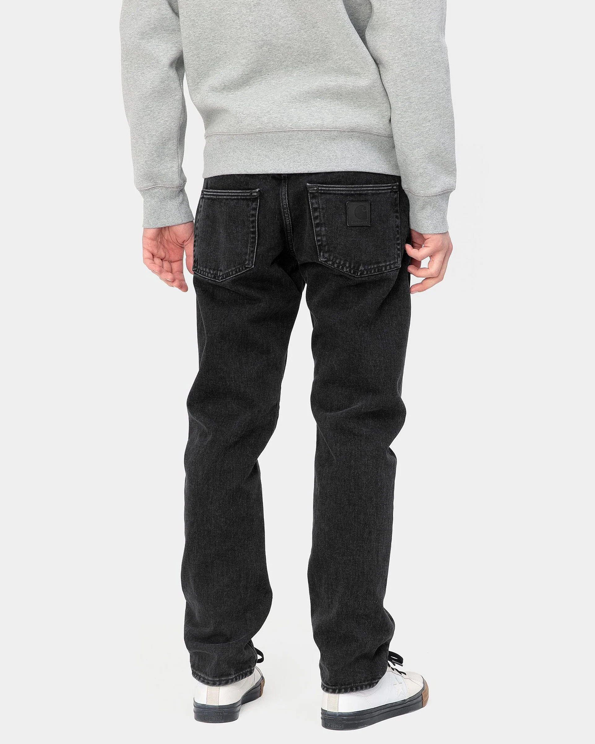 Carhartt WIP Klondike Pant Regular Tapered Mens Jeans - Black Stone Washed - Image 2