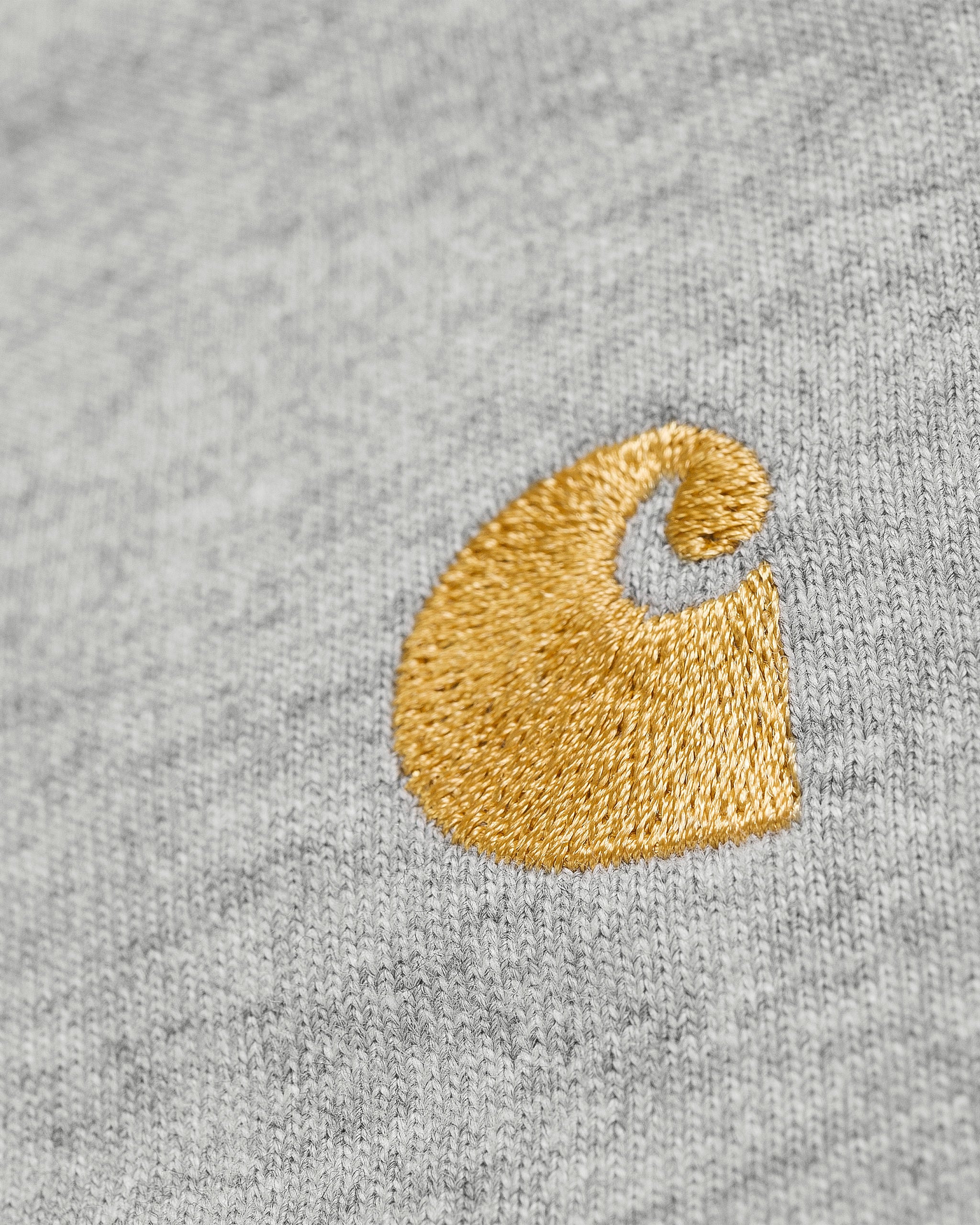 Carhartt WIP L/S Chase Tee - Grey Heather / Gold - Image 6