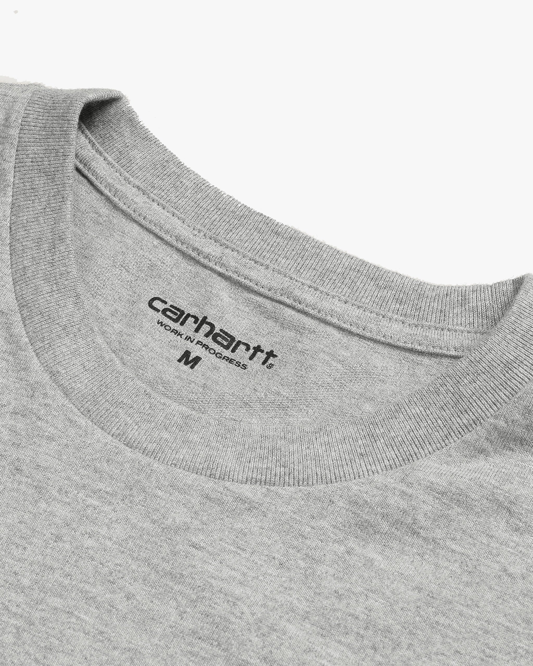 Carhartt WIP L/S Chase Tee - Grey Heather / Gold - Image 7