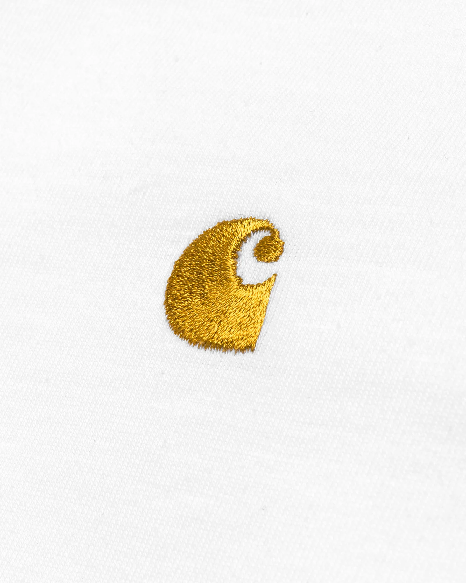 Carhartt WIP L/S Chase Tee - White / Gold - Image 7