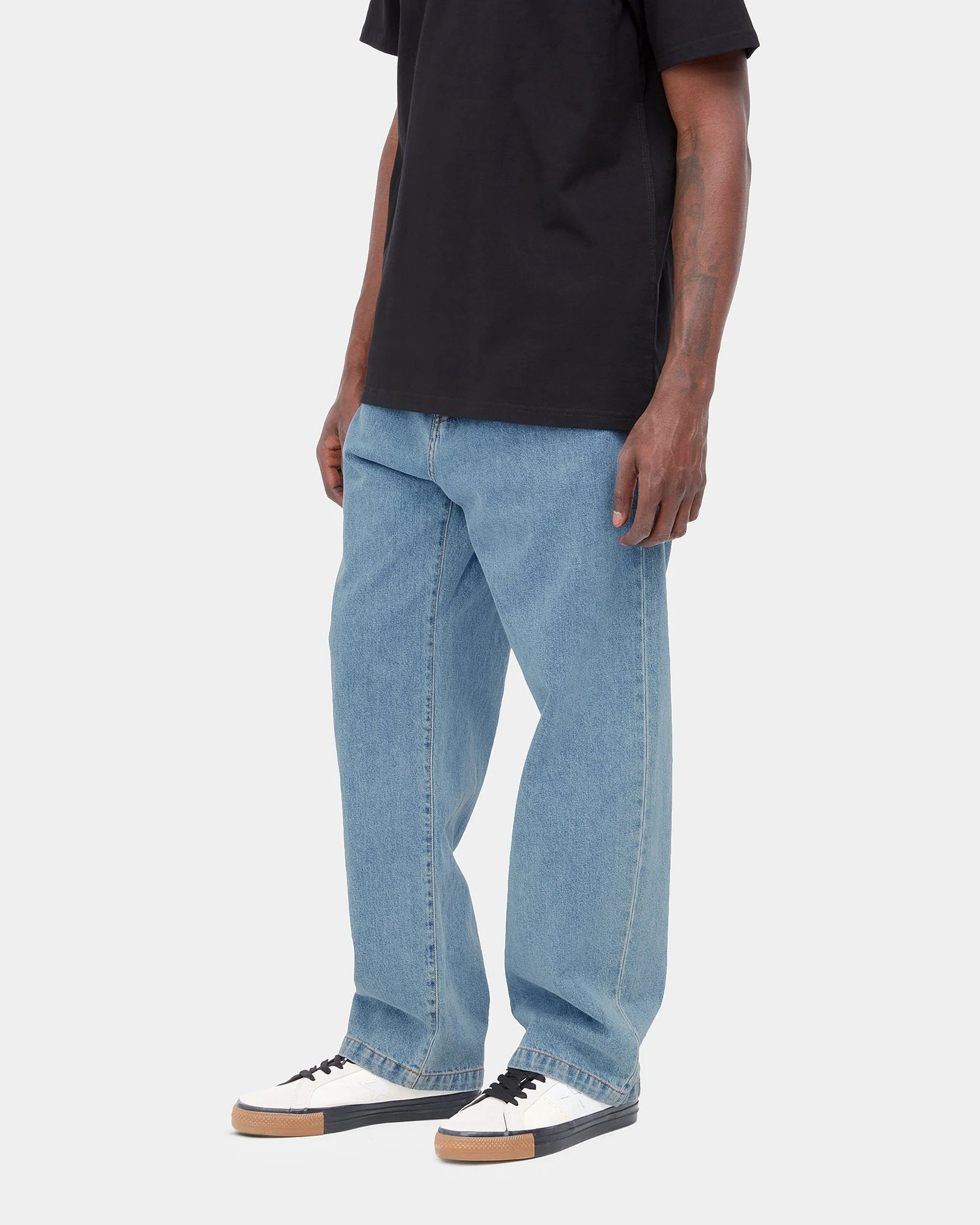 Carhartt WIP Landon Pant Loose Fit Mens Jeans - Blue Heavy Stone Wash - Image 3