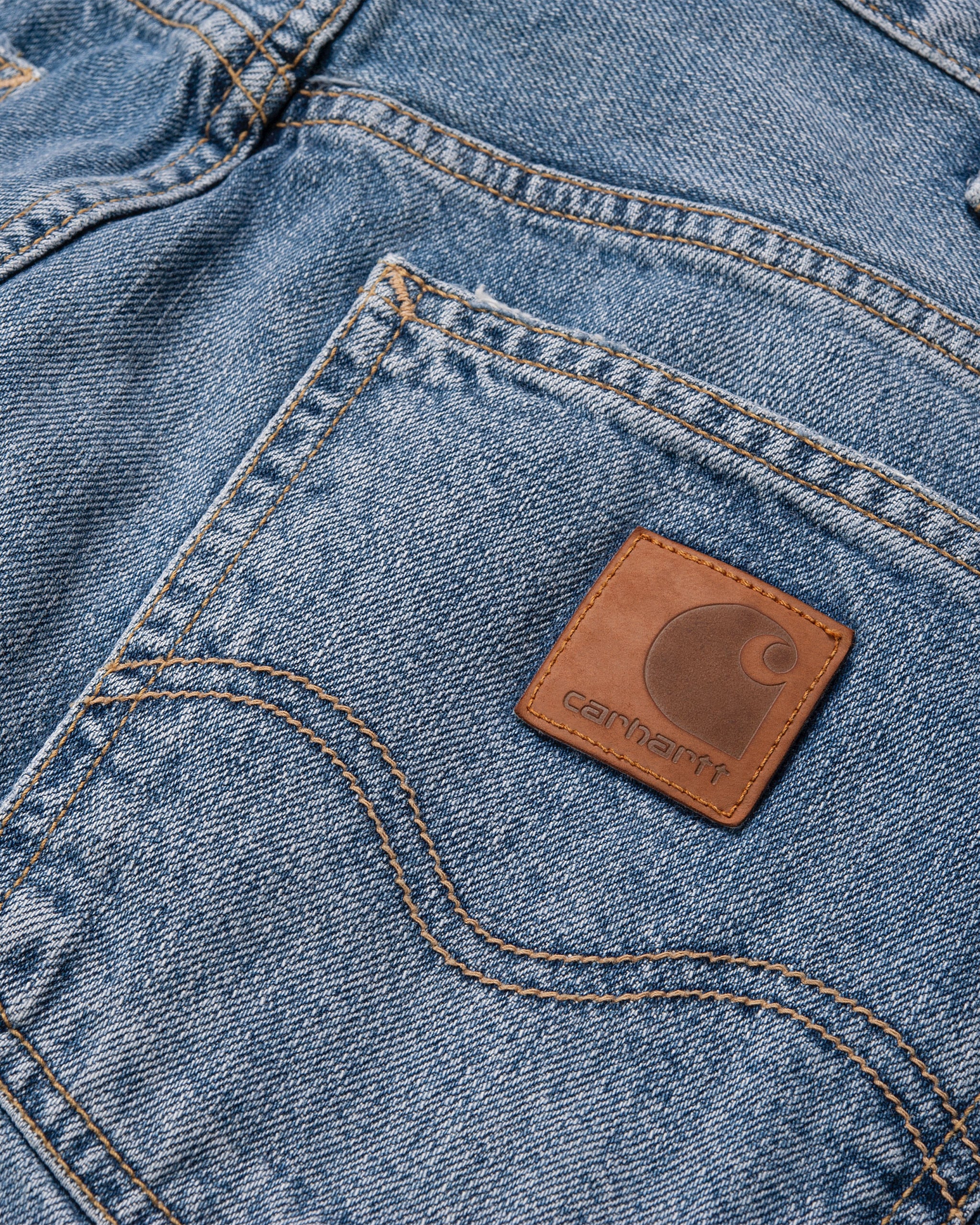 Carhartt WIP Marlow Pant Relaxed Straight Mens Jeans - Blue Worn Bleached - Image 5