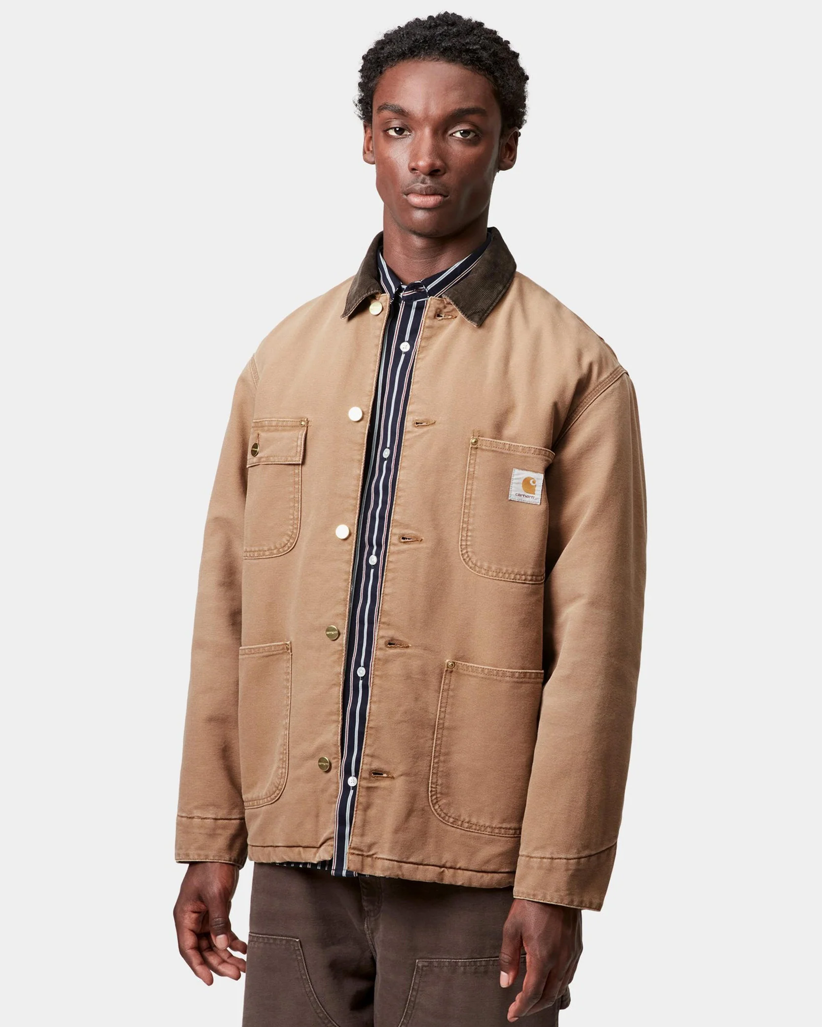 Carhartt WIP OG Chore Coat - Hamilton Brown / Tobacco Stone Canvas - Image 2