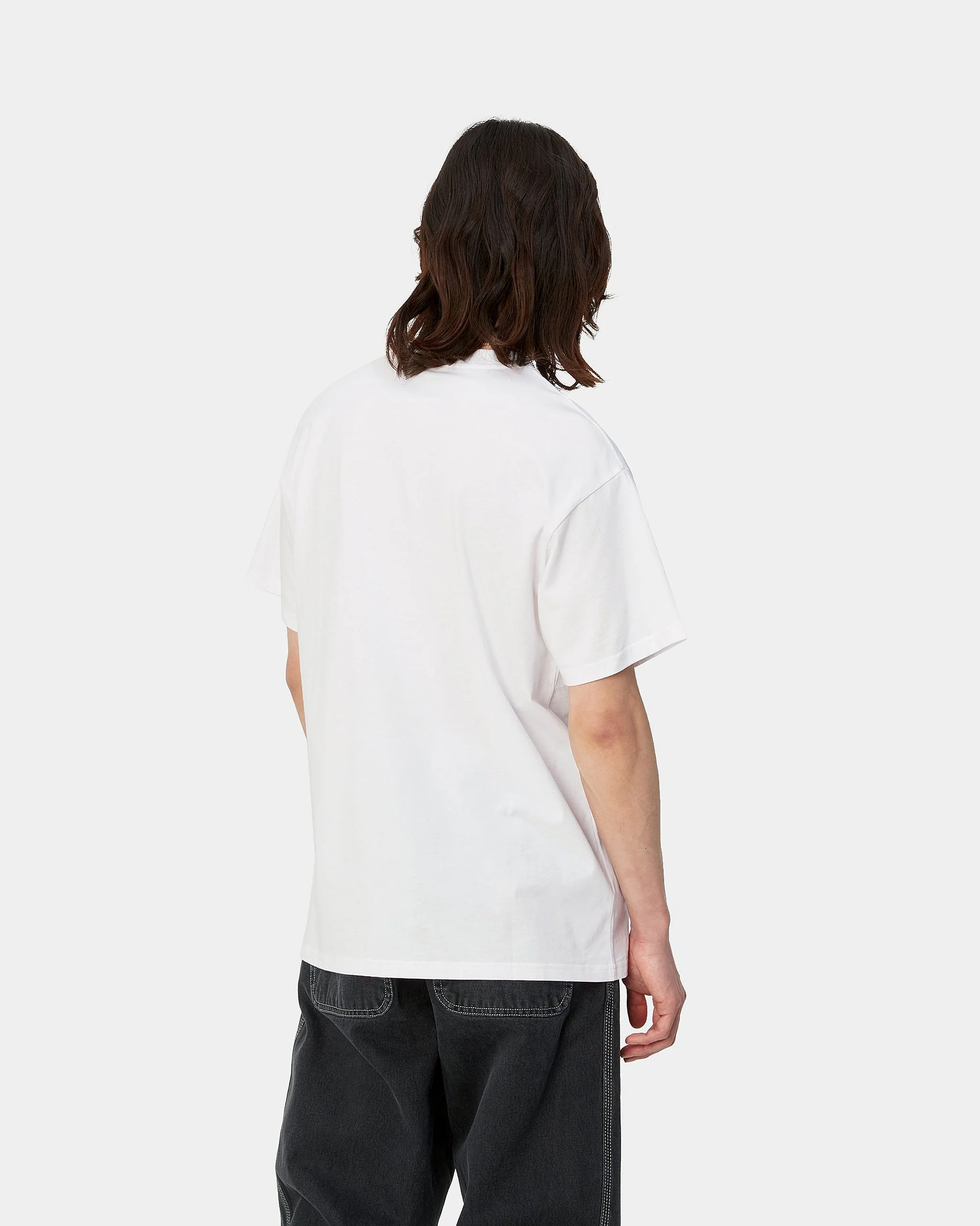 Carhartt WIP S/S Script Embroidery Tee - White / Black - Image 3