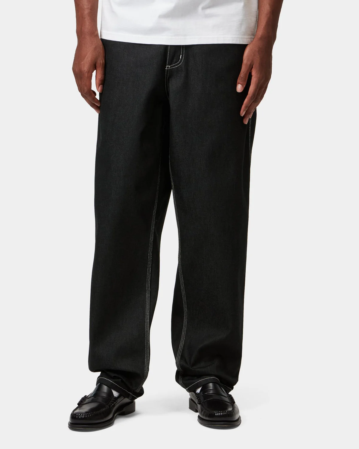 Carhartt WIP Simple Pant Loose Fit Mens Jeans - Black One Wash - Image 3
