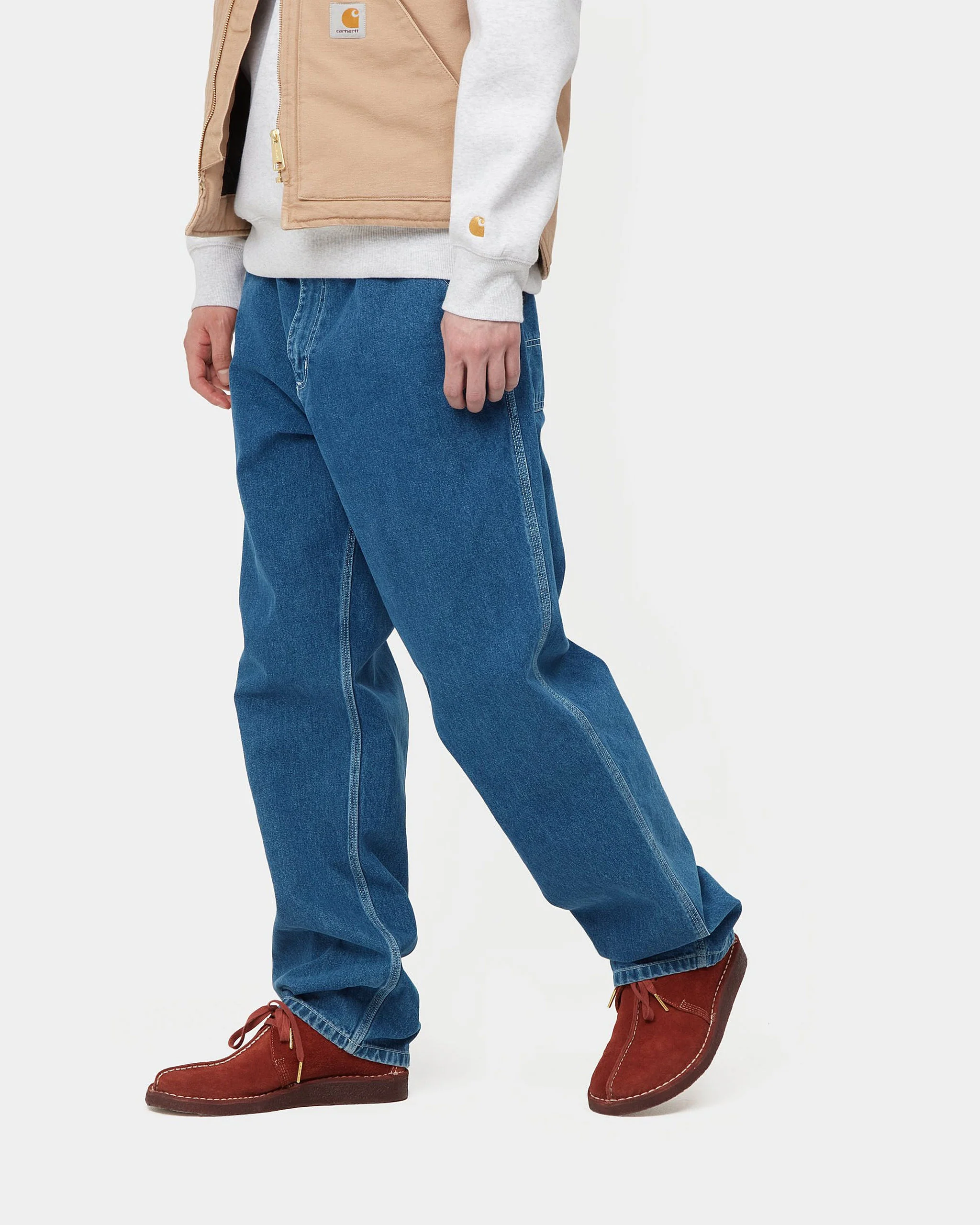 Carhartt WIP Simple Pant Loose Fit Mens Jeans - Blue Stone Washed - Image 3