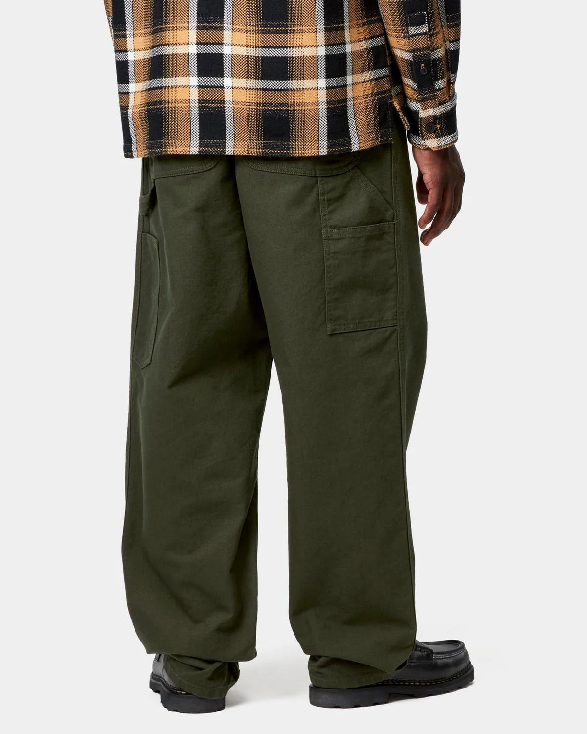 Carhartt WIP Single Knee Pant Relaxed Fit Canvas Trousers - Olive Rinsed - Image 2