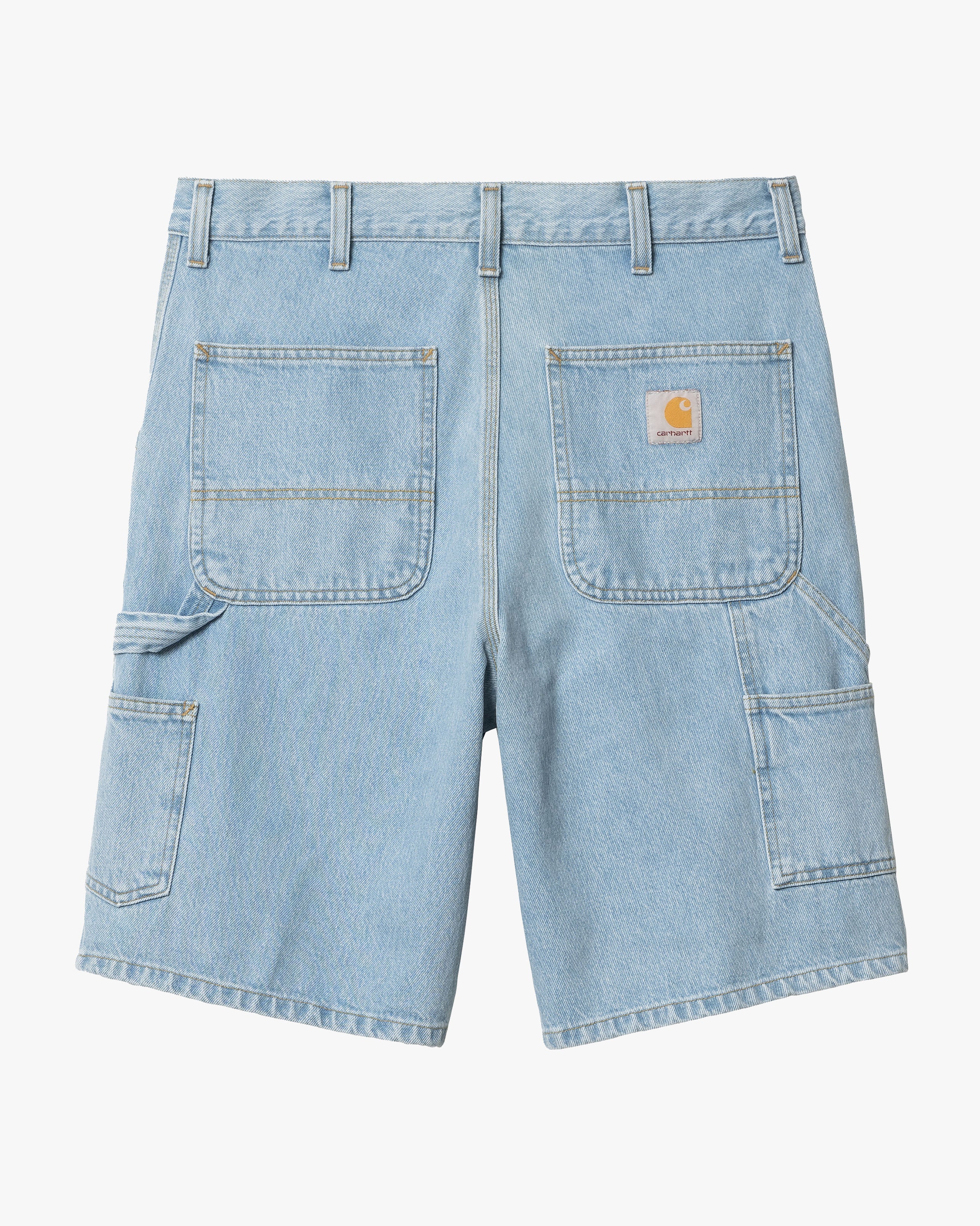 Carhartt WIP Single Knee Shorts - Blue Heavy Stone Bleached