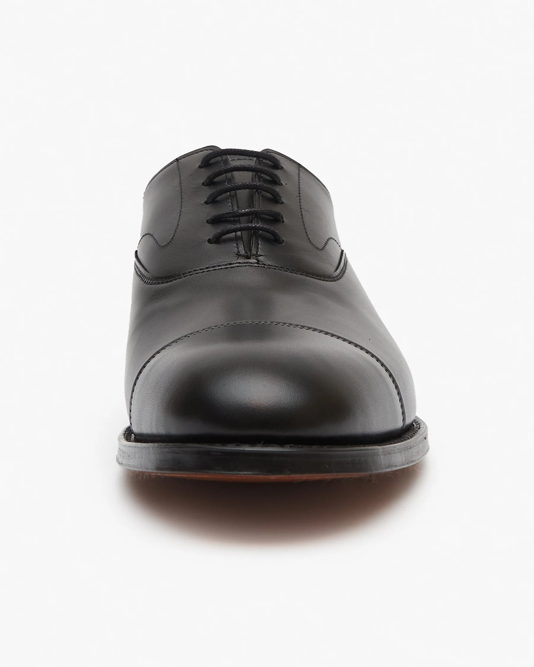 Cheaney Alfred Capped Oxford Shoe - Black Calf Leather - Image 4