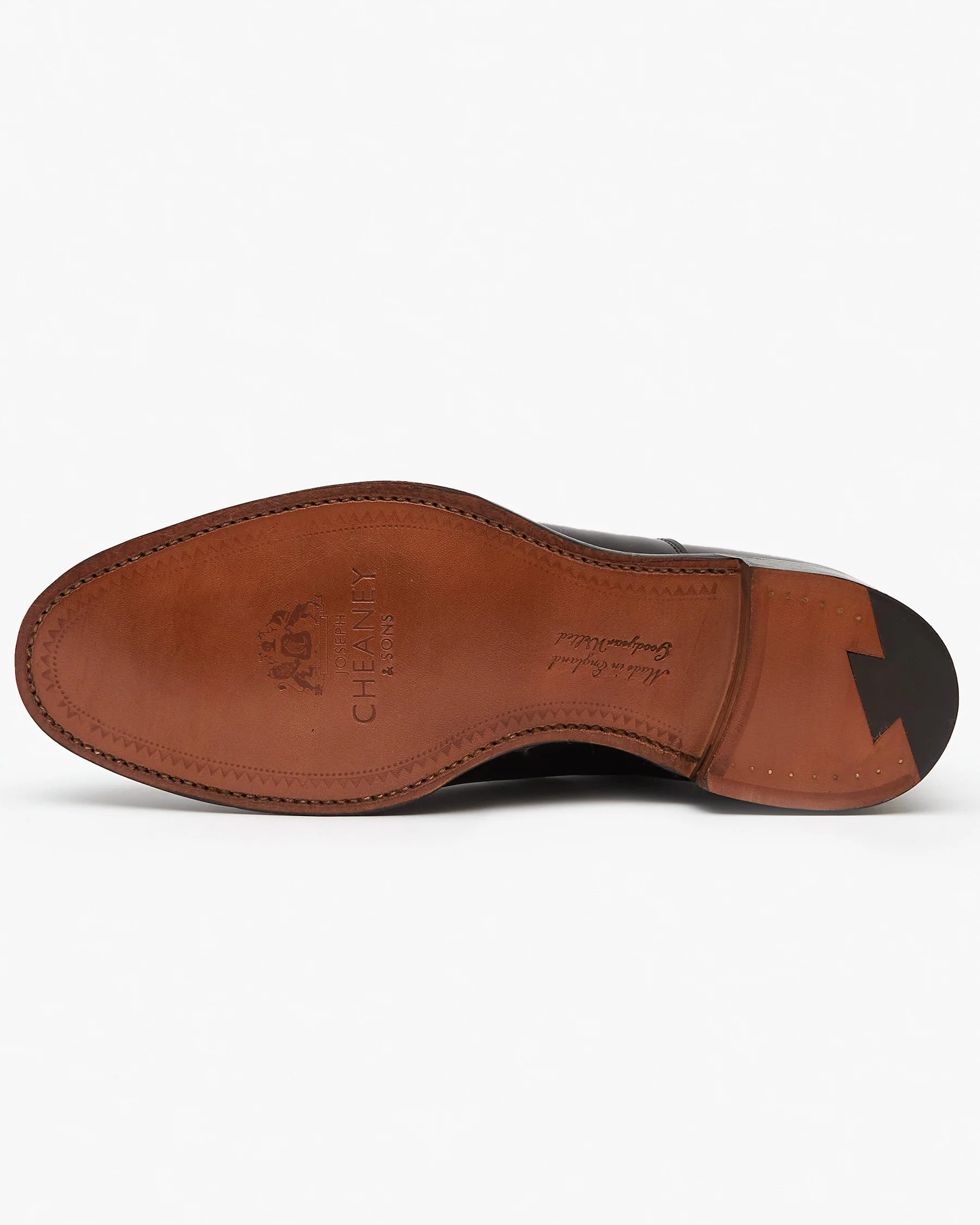 Cheaney Alfred Capped Oxford Shoe - Black Calf Leather - Image 6
