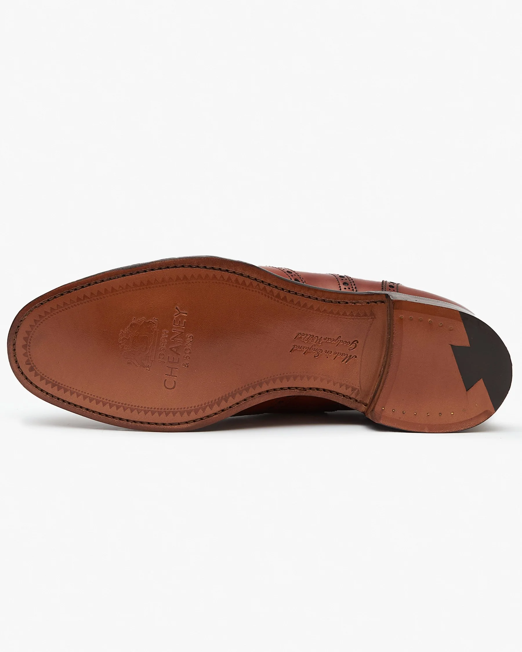 Cheaney Arthur III Oxford Brogue - Dark Leaf Burnished Calf Leather - Image 6