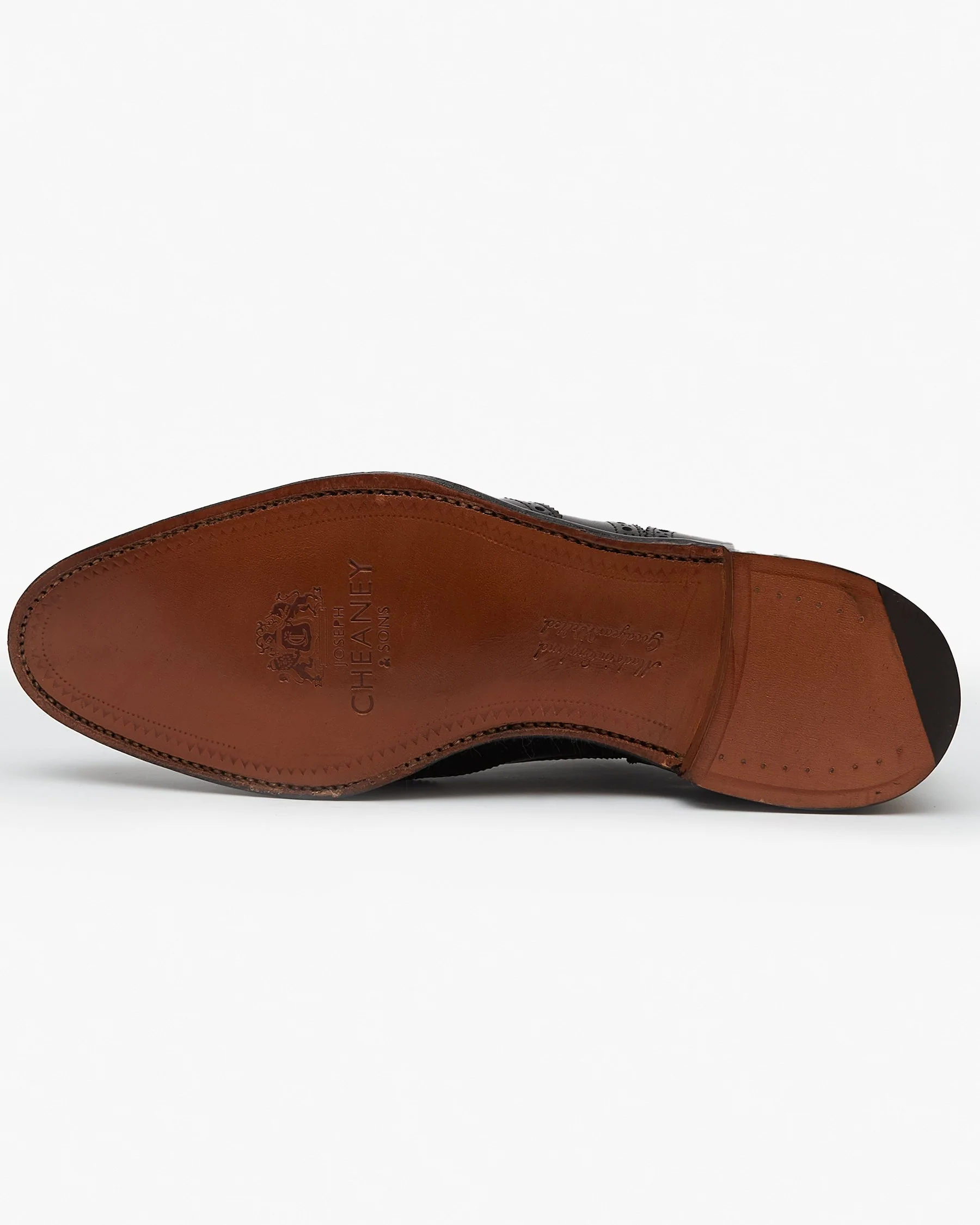 Cheaney Broad II Oxford Wingcap Brogue - Black Calf Leather - Image 6