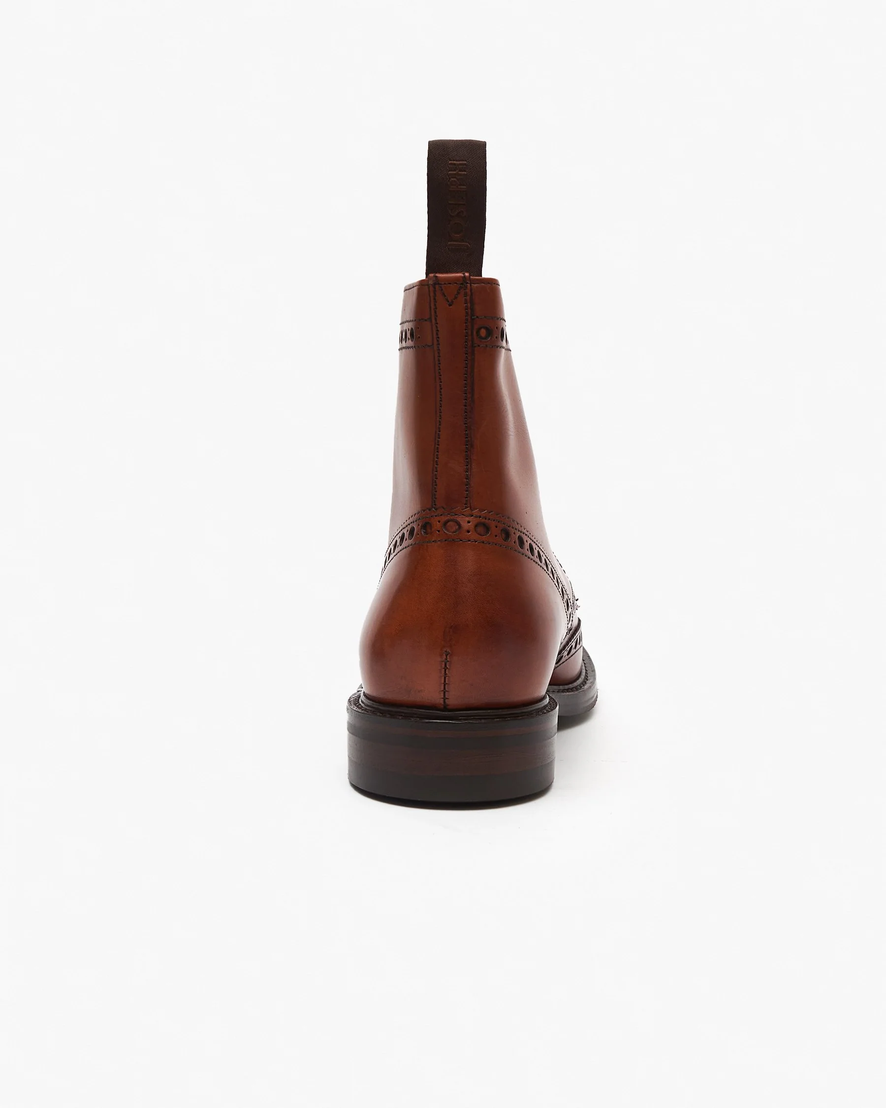 Cheaney Tweed R Wingcap Brogue Boot - Dark Leaf Calf Leather / Dainite Rubber Sole - Image 4