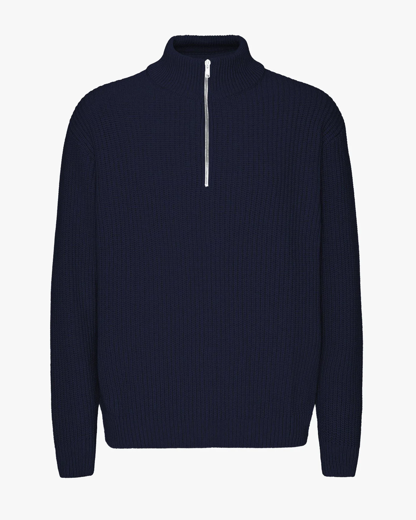 Colorful Standard Merino Wool Quarter Zip Sweater - Navy Blue - Image 6