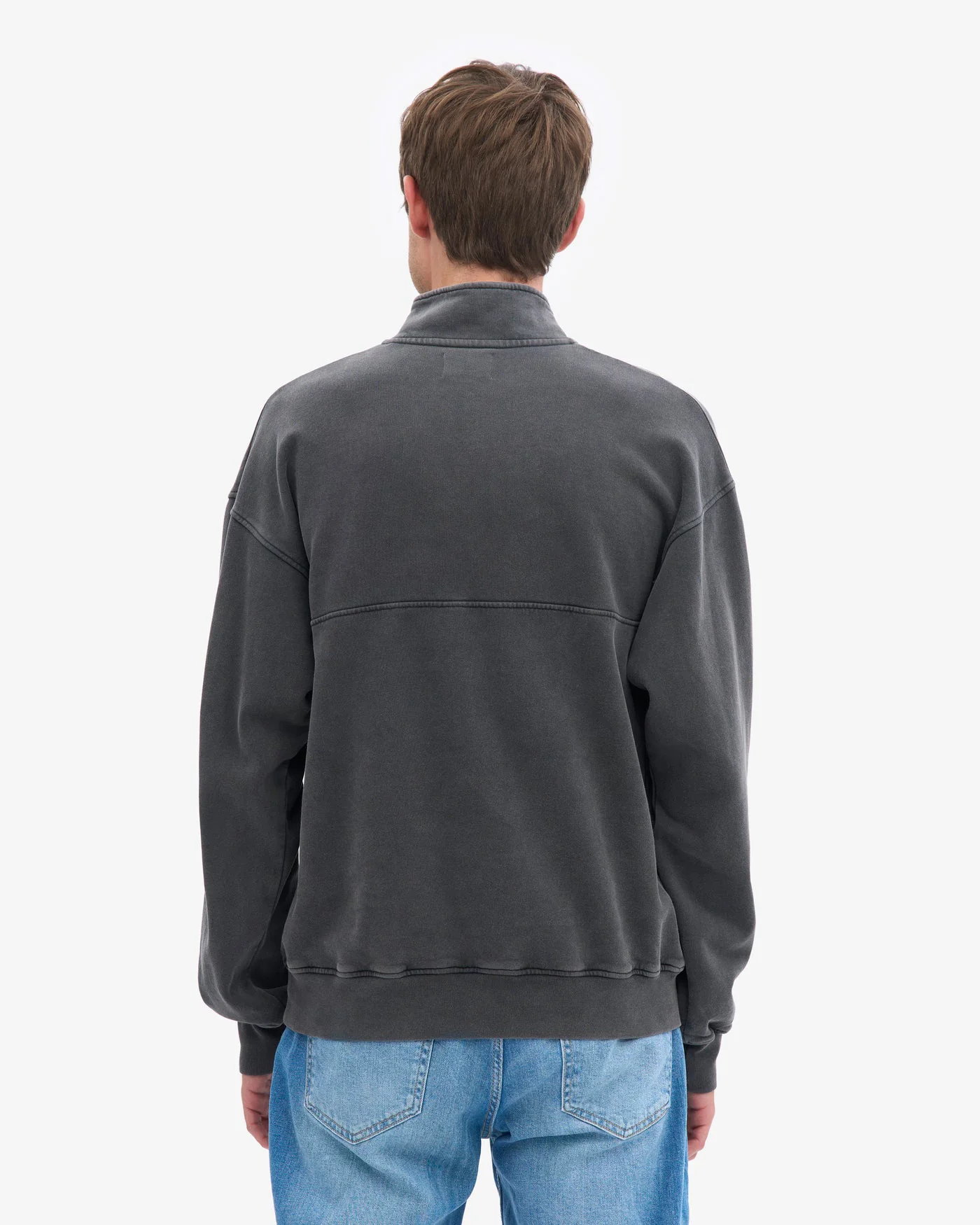 Colorful Standard Organic Quarter Zip Sweater - Faded Black - Image 4