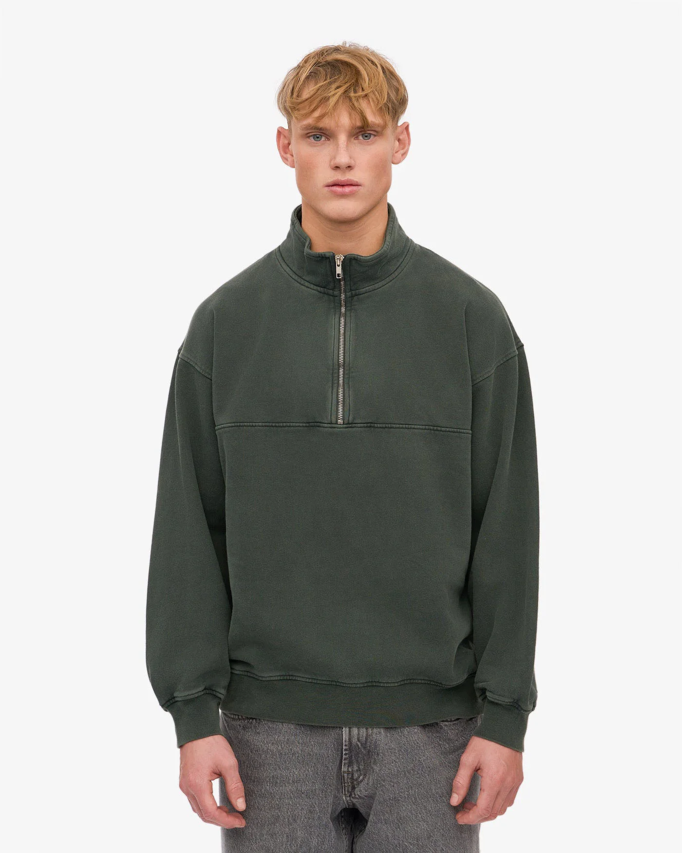 Colorful Standard Organic Quarter Zip Sweater - Midnight Forest