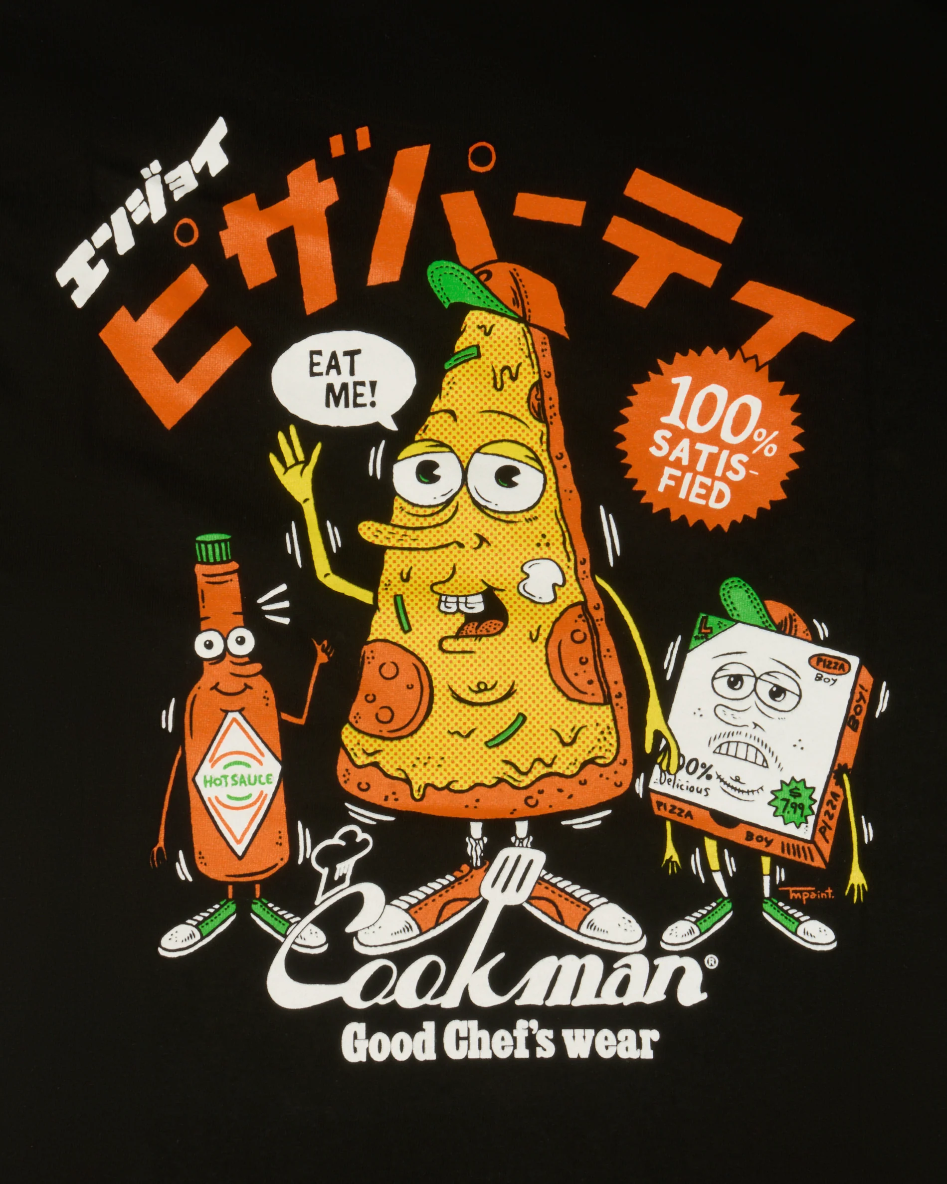 Cookman TM Paint Pizza Party Tee - Black - Image 3