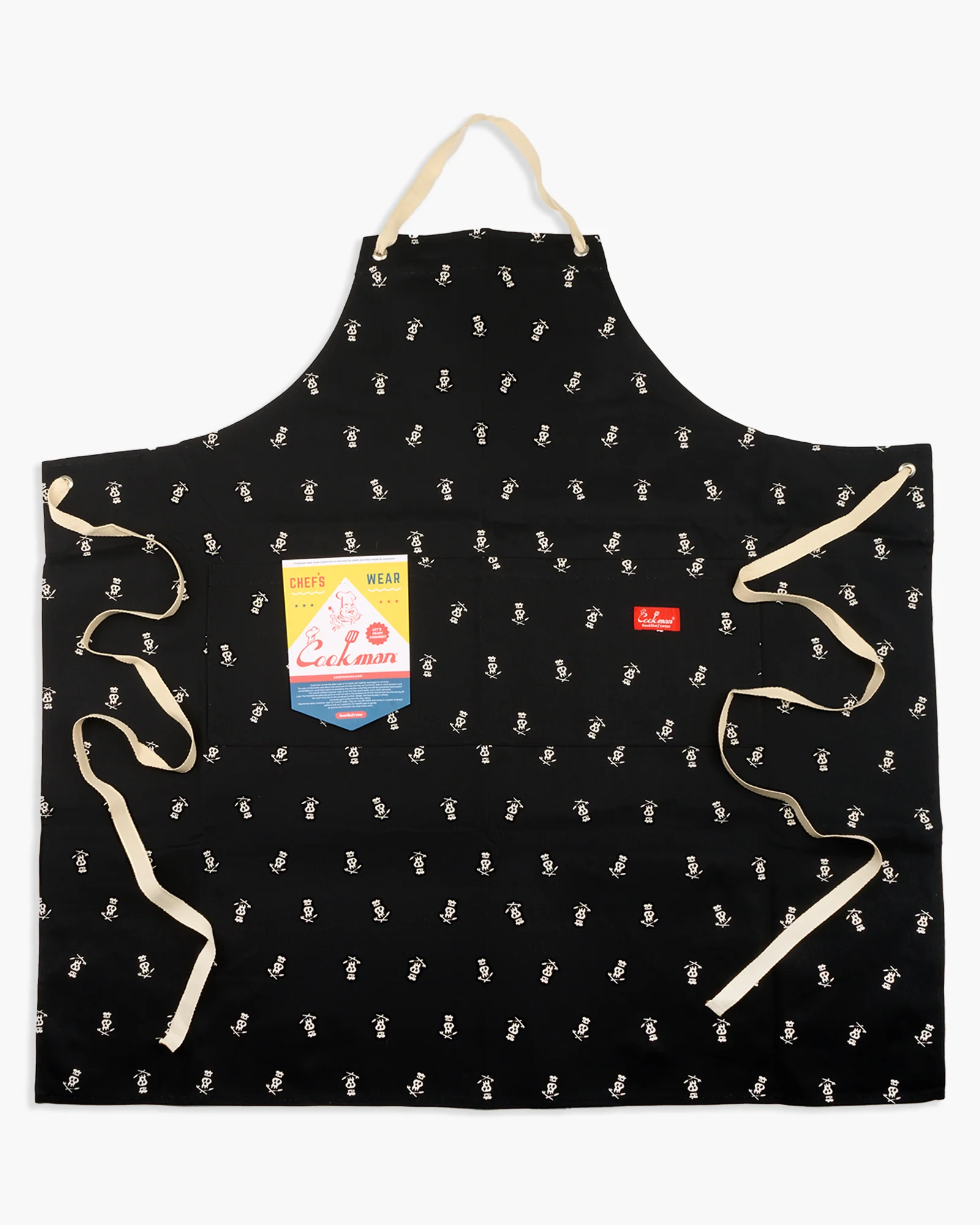 Cookman Wide Pocket Skull Apron - Black